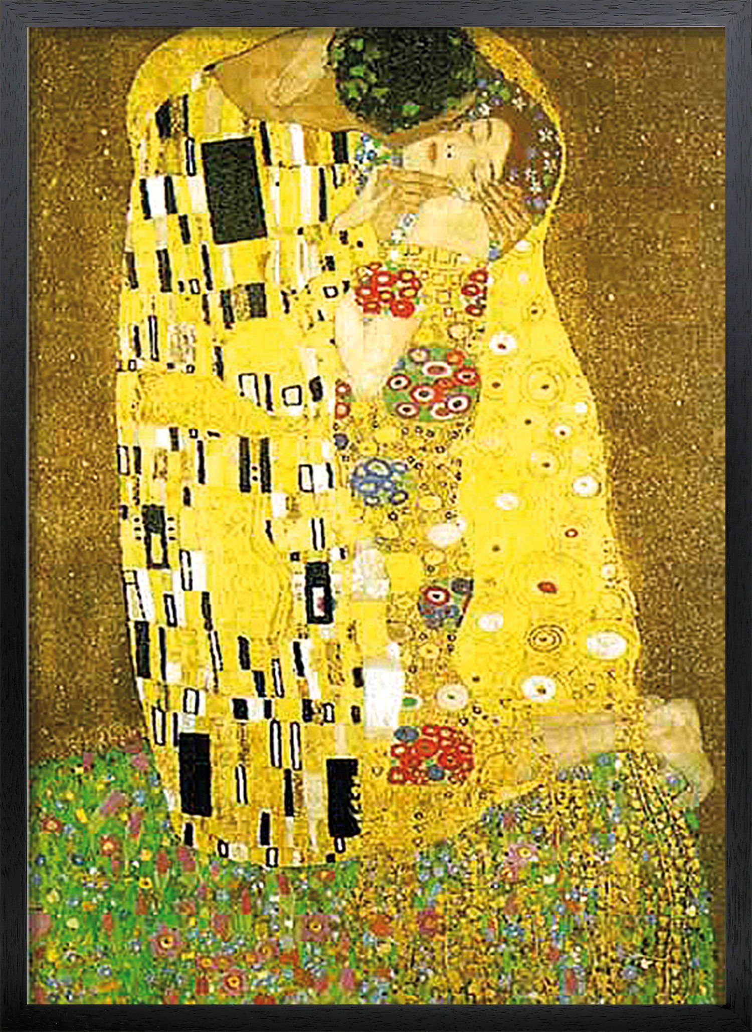 Close Up Kunstdruck Der Kuss Poster Gustav Klimt gerahmt