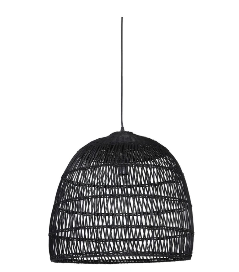 Dirk Davids Leuchten GmbH Hängeleuchten Hängeleuchte Ø53x49 cm EVELIE Rattan schwarz 2922512, ohne Leuchtmittel