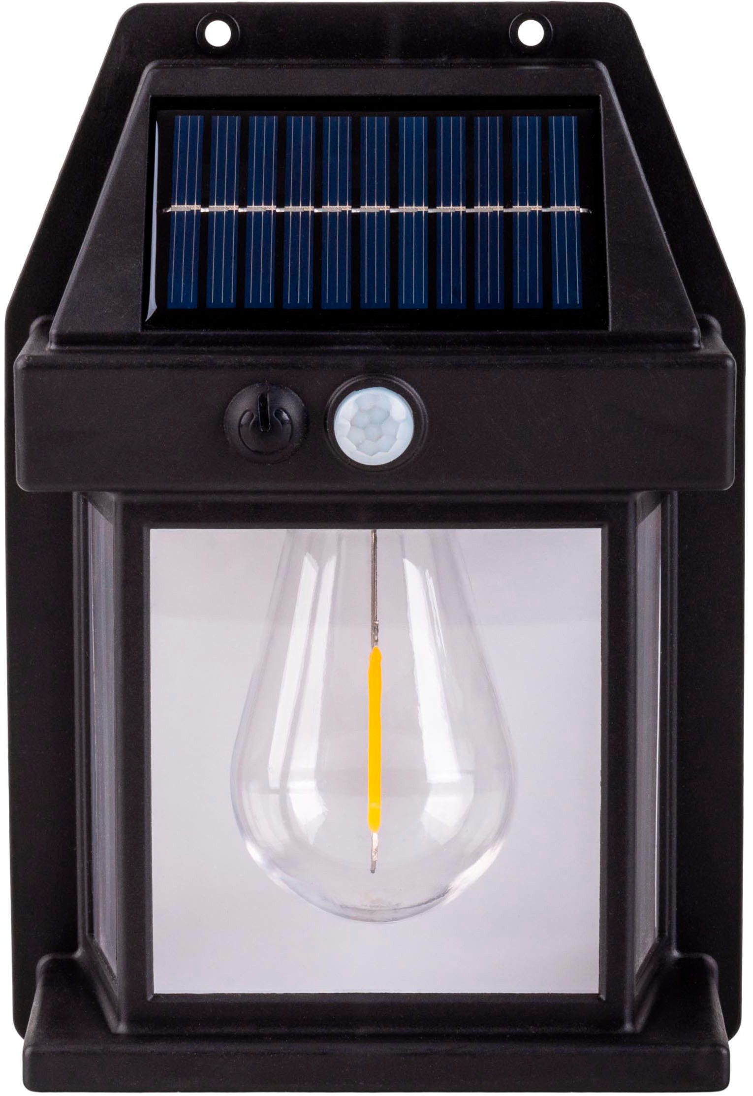 näve Außen-Wandleuchte MIRA, LED fest integriert, 2er Set Solar schwarz, Dämmerungssensor, Bewegungssensor – Bild 4 von 5