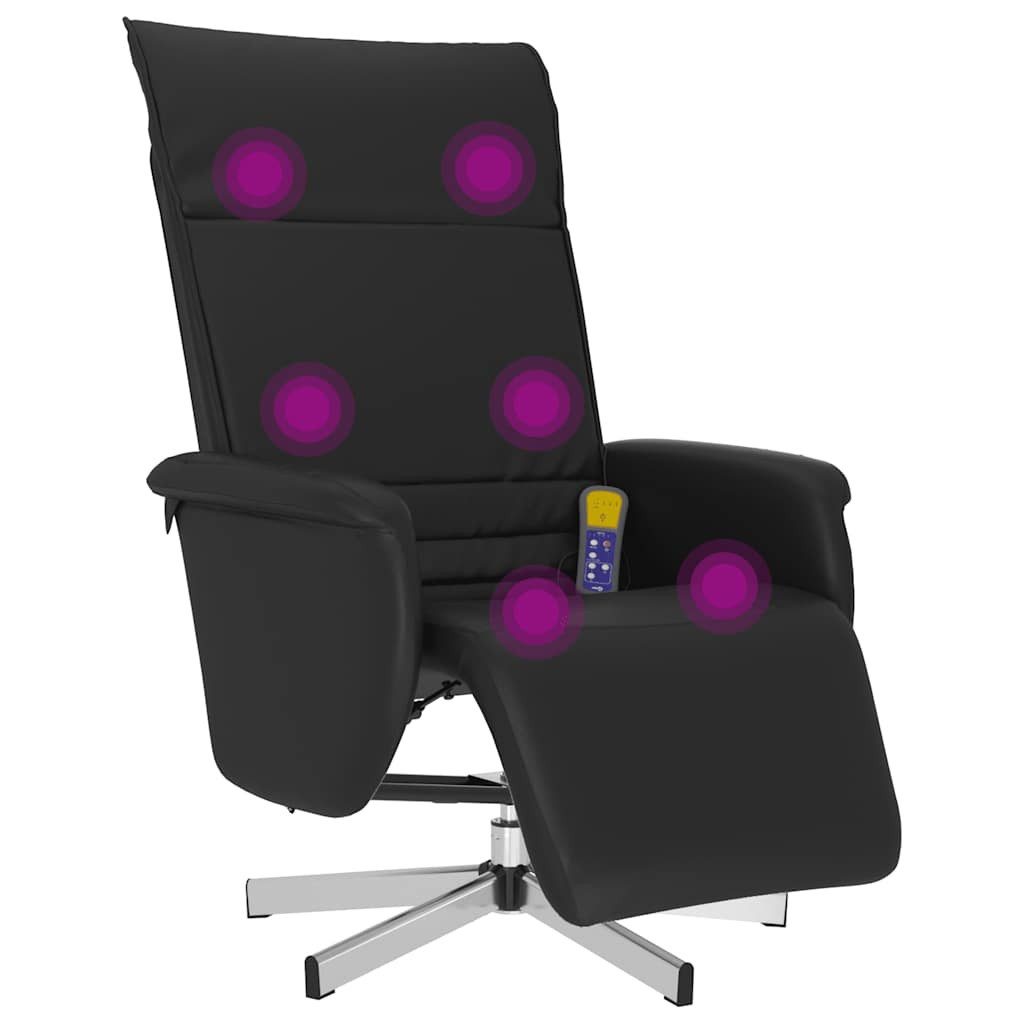 vidaXL Sessel Massagesessel mit Fußteil Schwarz Kunstleder (1-St)