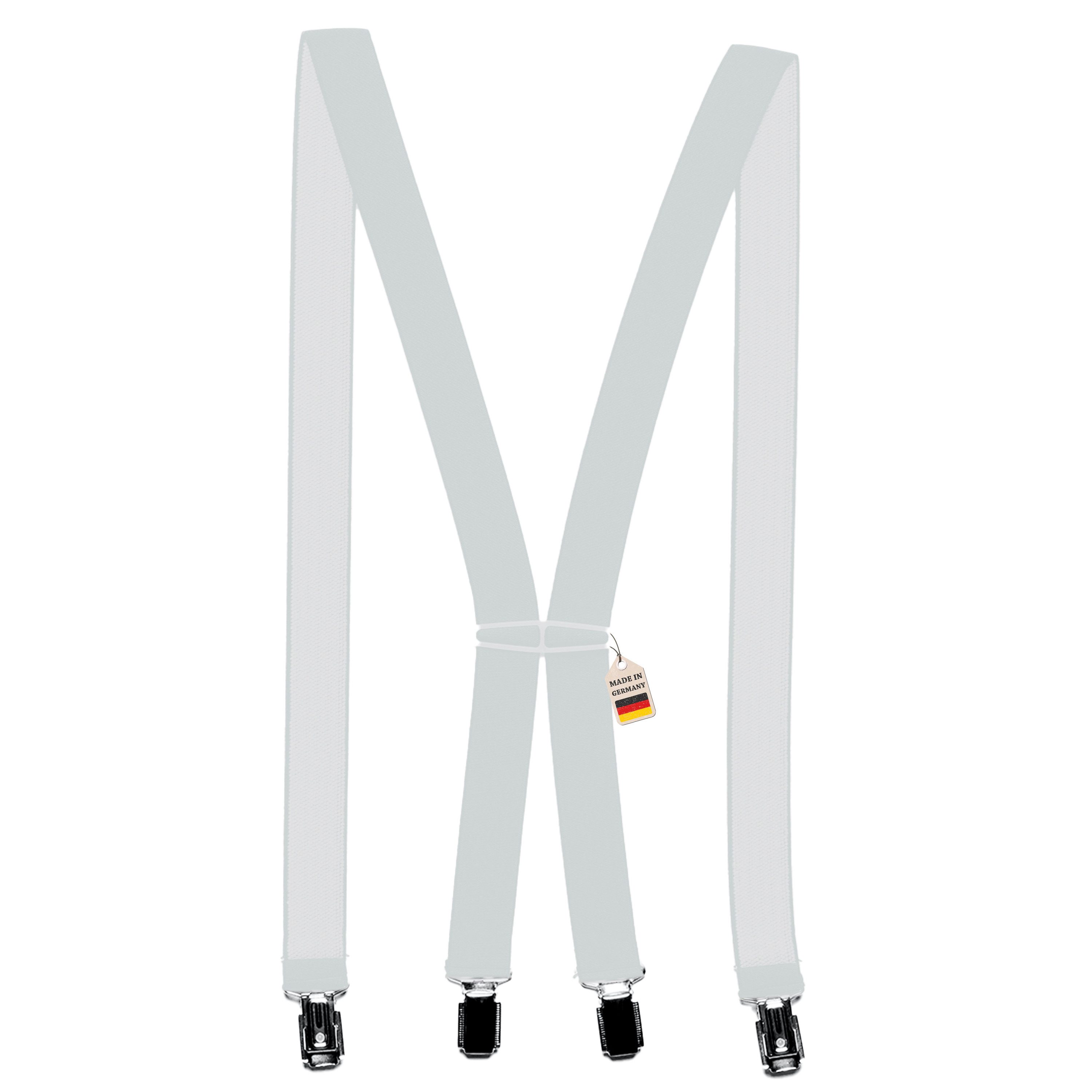 ZUKUNFTSENKEL Hosenträger Schmaler Hosenträger - Sicherer Halt Damen & Herren 2,5cm X-Form (Für Damen und Herren) 4 Starke Clips, Deutsche Herstellung, Elastisch
