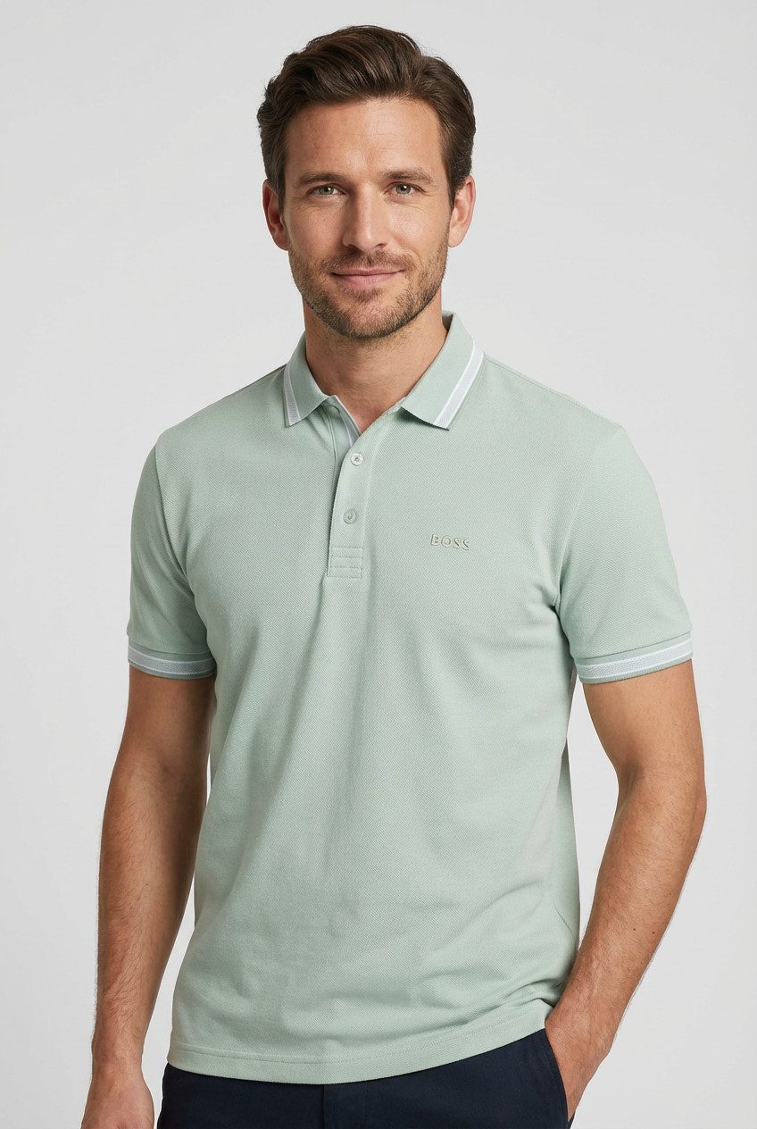 BOSS GREEN Poloshirt Paddy mit kontrastfarbenen Streifen am Kragen günstig online kaufen