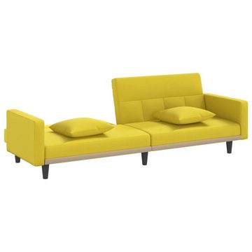 vidaXL Sofa Schlafsofa mit Kissen Hellgelb Stoff