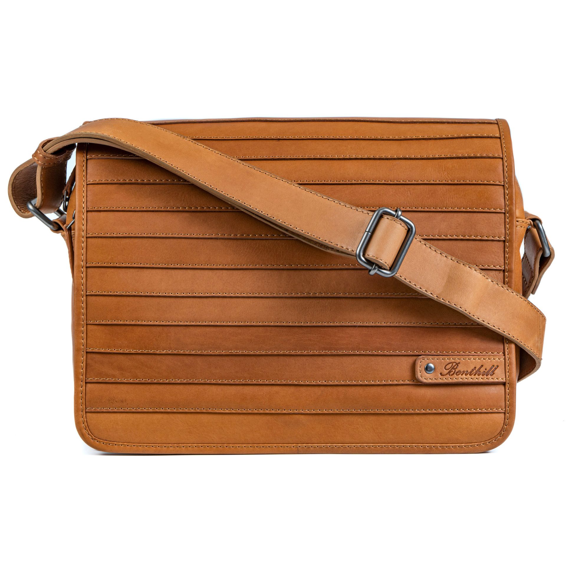 Benthill Messenger Bag Herren Umhängetasche Echt Leder Messenger Vintage Schultertasche, Reißverschlussfach