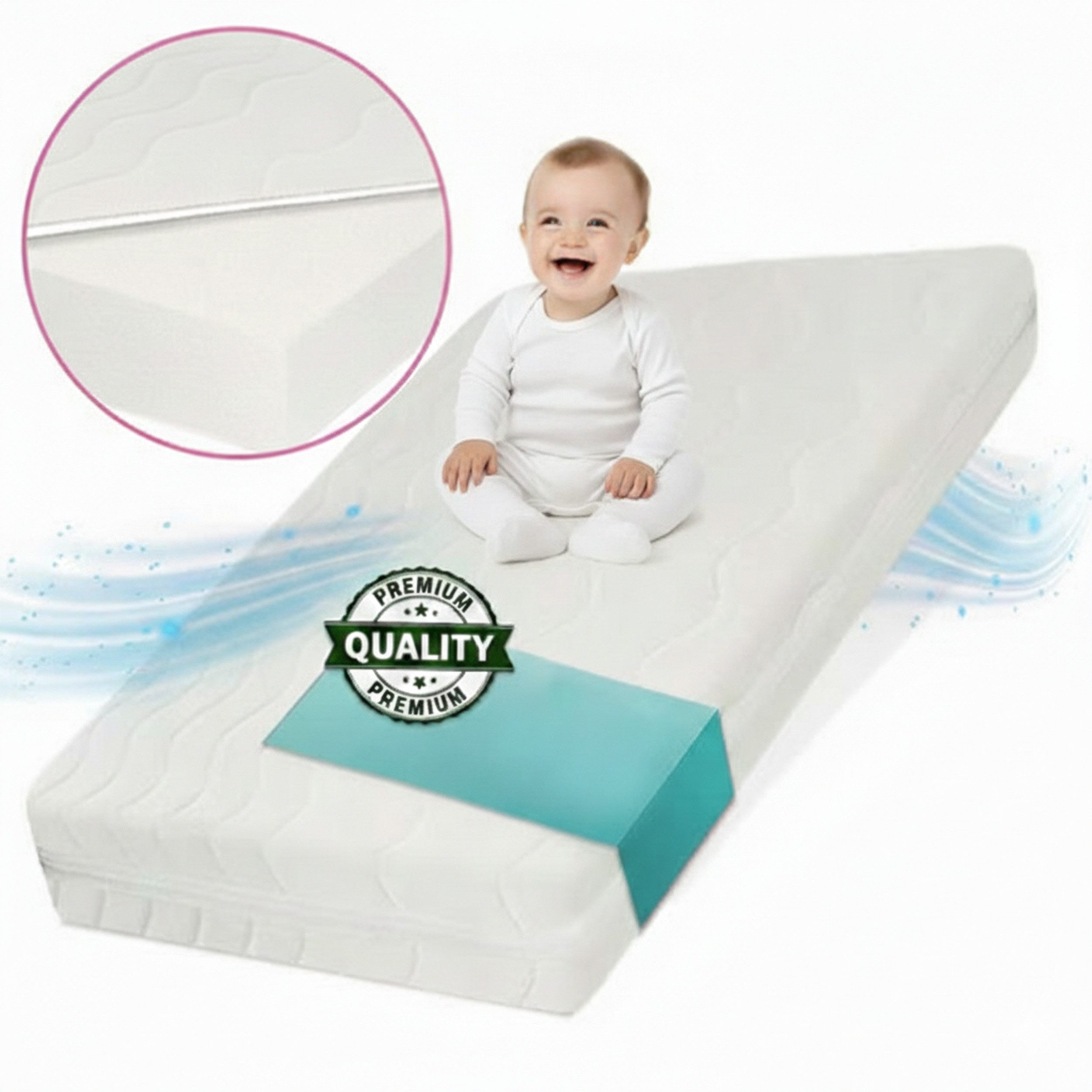 Kindermatratze Easy Active Kaltschaummatratze 90x200 cm mit Bezug
