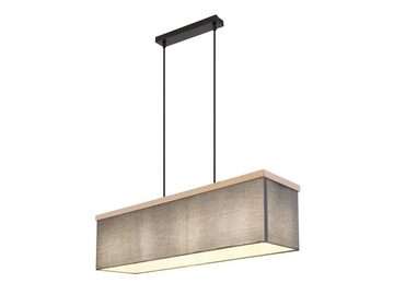 meineWunschleuchte LED Pendelleuchte, LED wechselbar, warmweiß, mit Holz Stoff-lampe hängend übern Esstisch & Kücheninsel, Breite 80cm