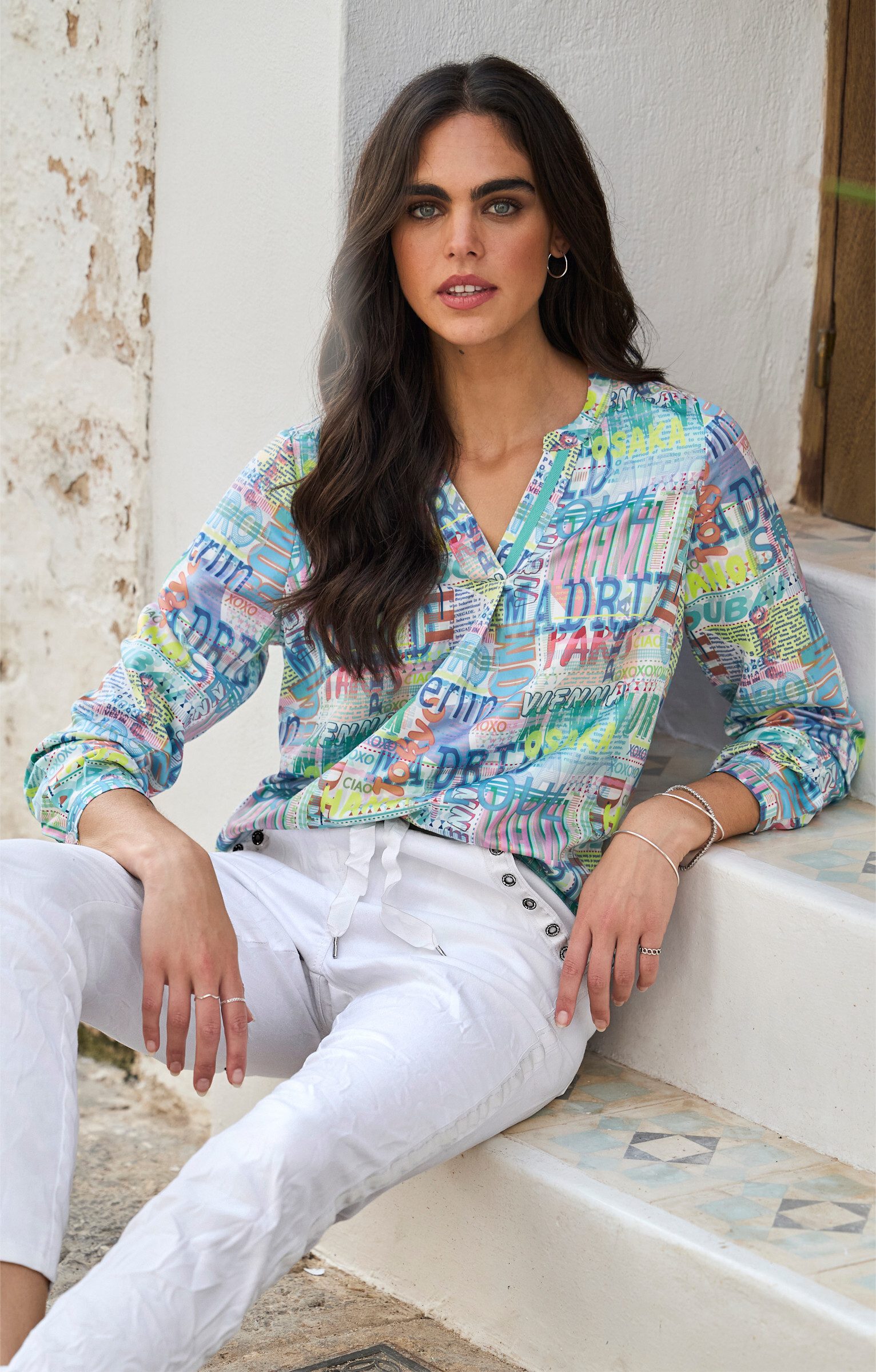heine Klassische Bluse Druckbluse Langarm