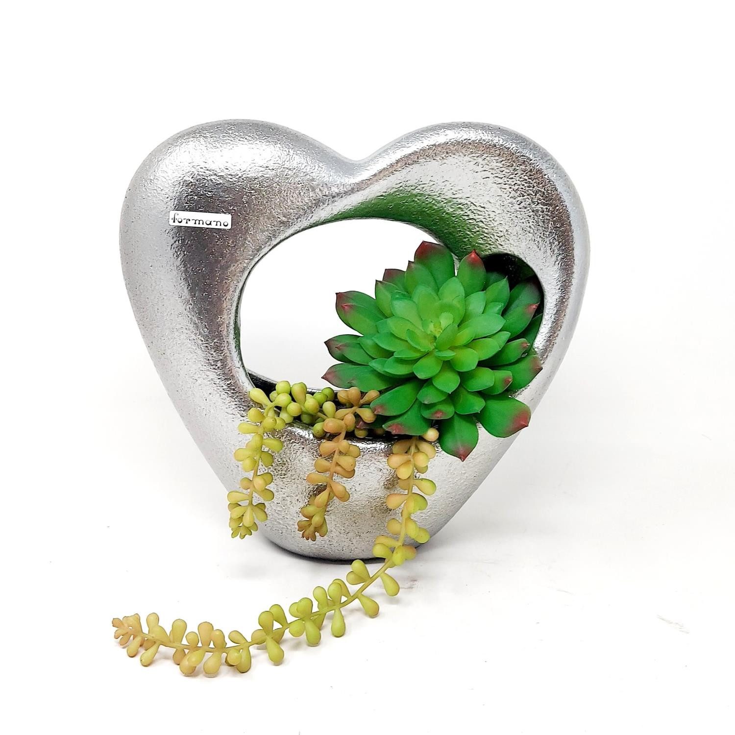 formano Dekovase Mattsilber, Farbe: Silber, Motiv: Herz günstig online kaufen