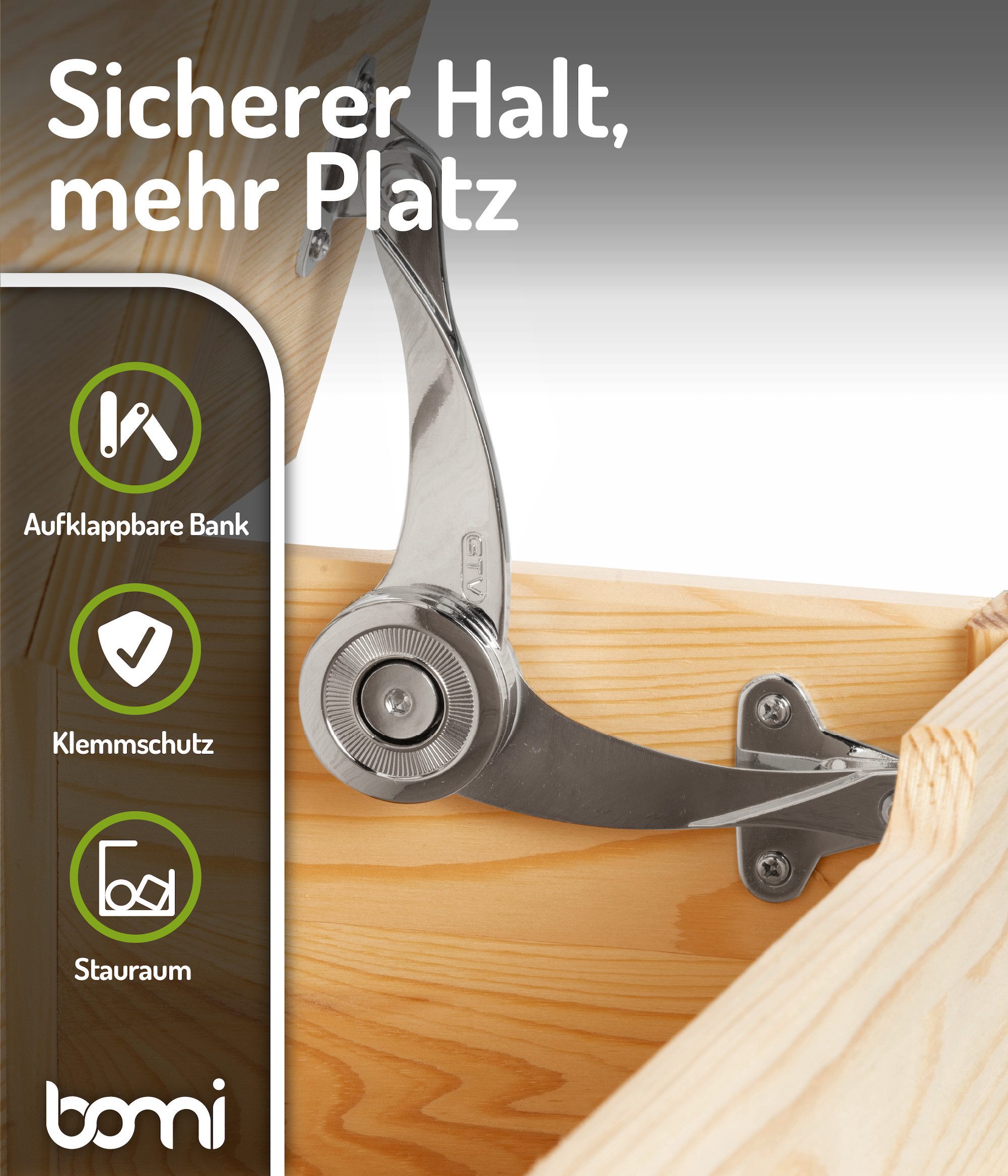 BOMI Kindersitzgruppe Holzsitzgruppe Anna, (Set, 4-tlg., 1x Tisch, 1x Truhenbank & 2x Stühle), Kindertischgruppe aus Holz, als Spiel- & Maltisch – Bild 4 von 5