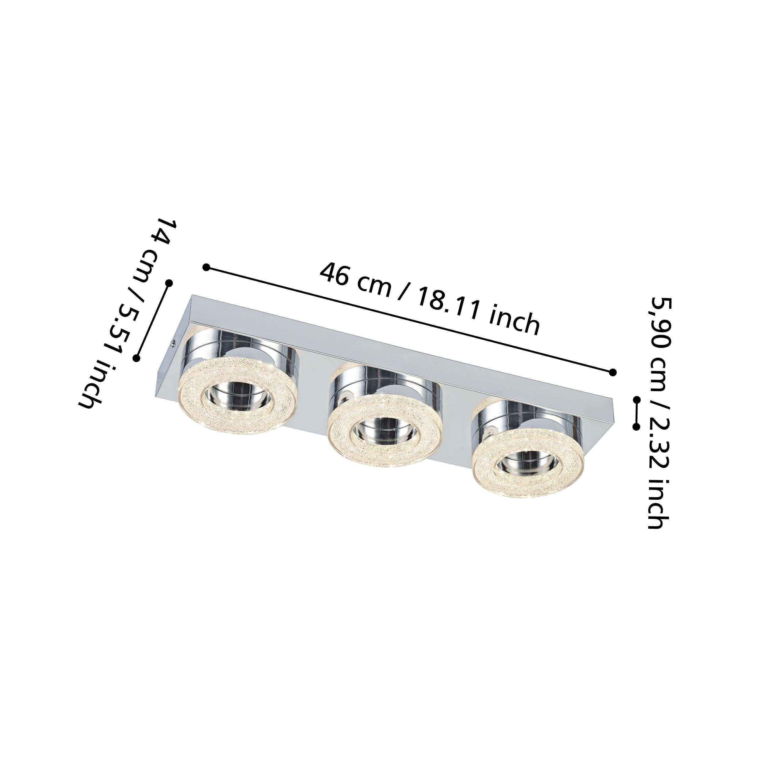 EGLO LED Deckenleuchte Fradelo, Leuchtmittel inklusive, Deckenlampe, Deckenleuchte, Wohnzimmerlampe, Schlafzimmerlampe, L46 cm