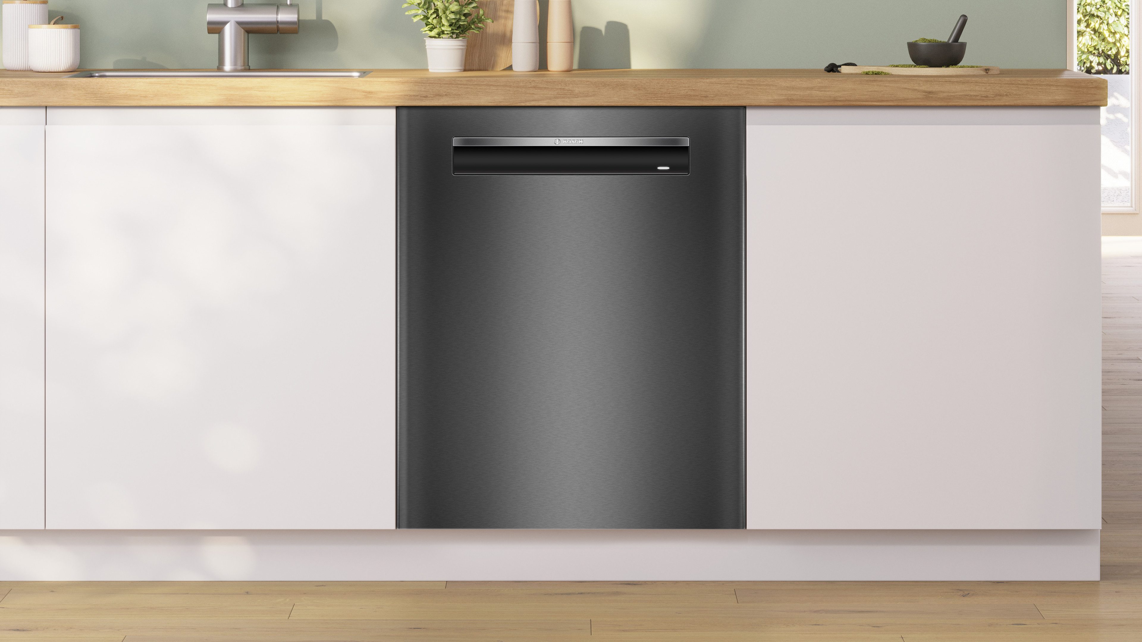 BOSCH Unterbaugeschirrspüler Serie 4 SMP4ECC72S, 14 Maßgedecke, Automatische Türöffnung für Effizienz, flexible Körbe & Schubladen – Bild 5 von 5