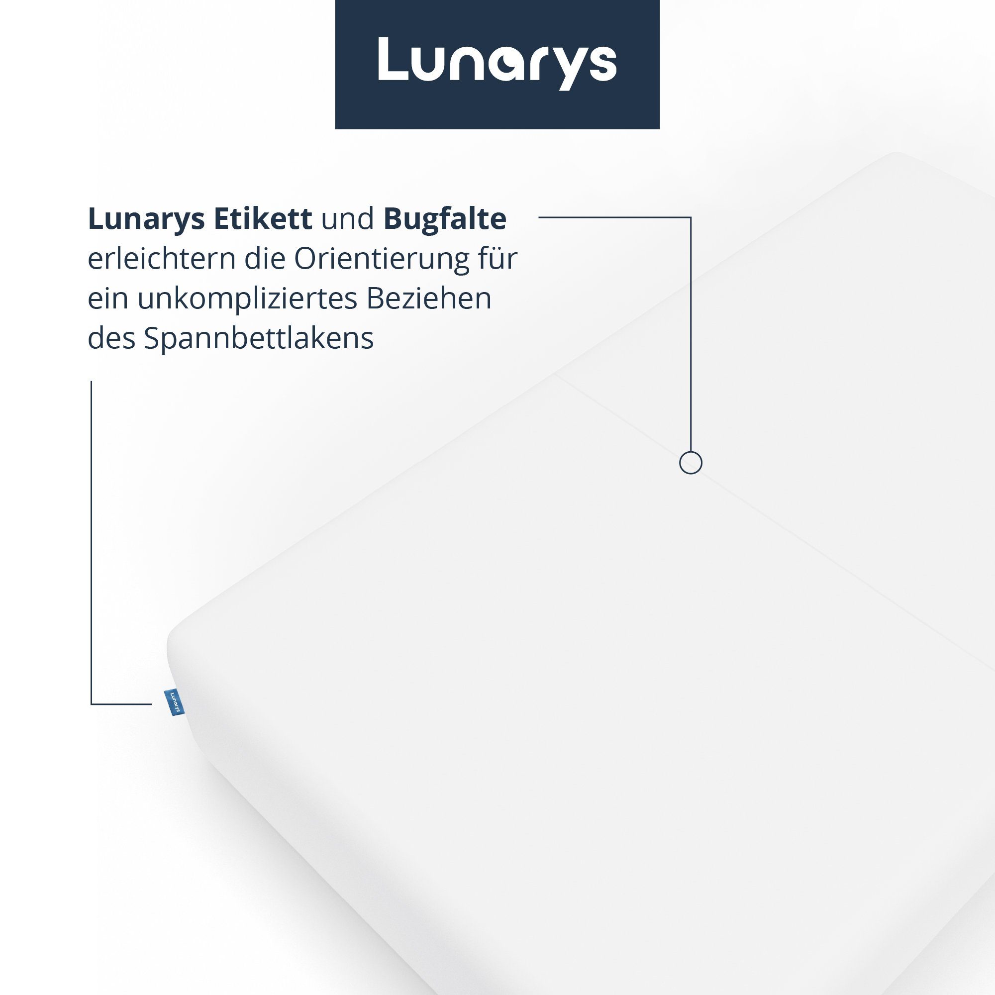 Lunarys Spannbettlaken SleepRoyal, Jersey-Elasthan, Gummizug: rundum, (1 Stück), 90x200 cm, 250 g/m², extrem hochwertig, für hohe Matratzen – Bild 5 von 5