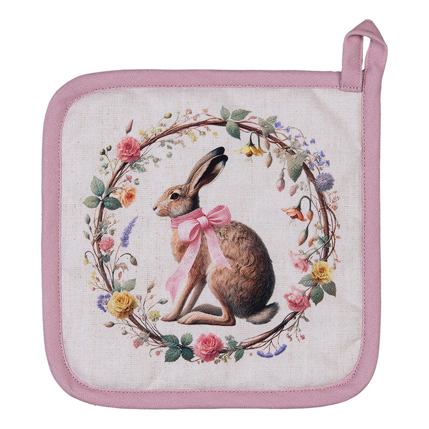 Clayre & Eef Topflappen Easter Whispers Collection, (2-tlg., 2-teilig), hitzebeständig wattiert Pfannen Untersetzer ca.20x20cm