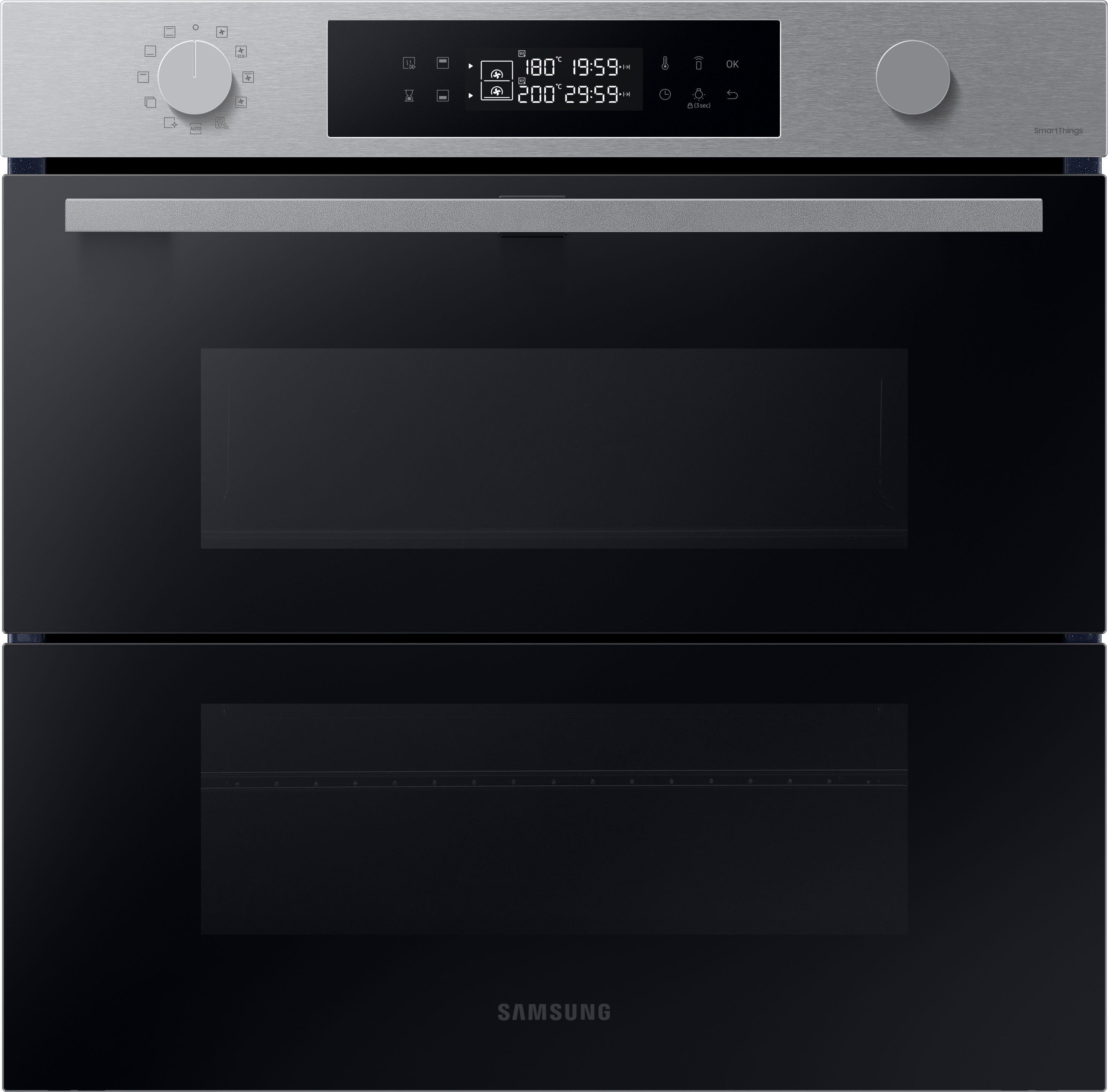 Zwei Samsung Flexibilität. Ofen. Pyrolyse Dual – NV7B4530ZAS, Ein Maximale Cook Pyrolyse-Selbstreinigung, Garräume. Flex Backofen