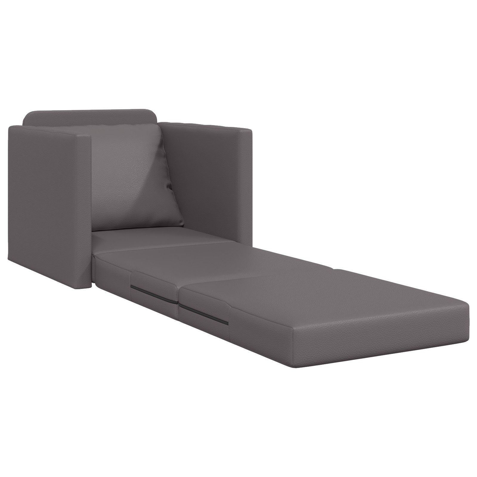 vidaXL Sofa Boden Sofa Bett 2-in-1 Grau 74x77x81 cm Kunstleder, 1 Teile