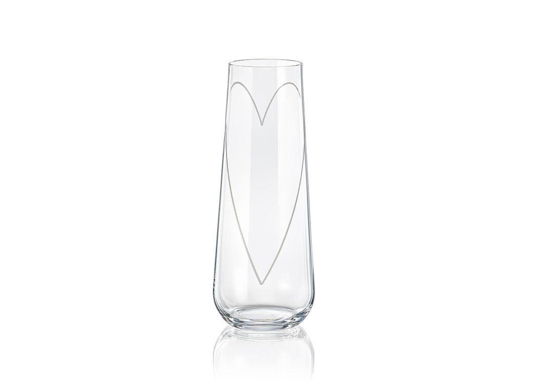Sektglas Glass Heart Prosecco Sektgläser Kristallglas 250 ml 2er Set