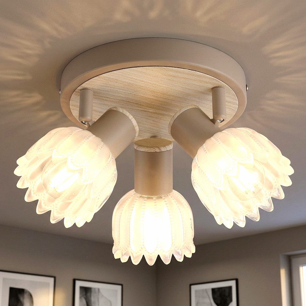 GLOBO LIGHTING Deckenleuchte, Leuchtmittel nicht inklusive, Deckenleuchte Deckenlampe Wohnzimmerlampe Metall sandmatt D 34 cm