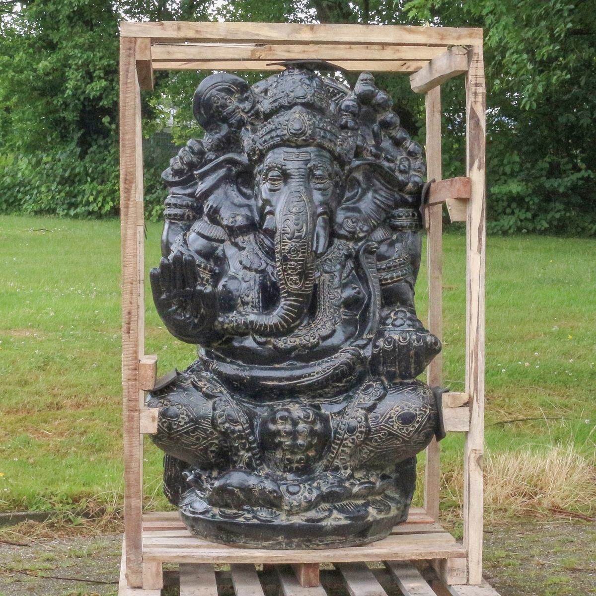 Oriental Galerie Dekofigur XXL Ganesha Figur Elefant Gartenfigur Sitzend GRC 120 cm (1 St)