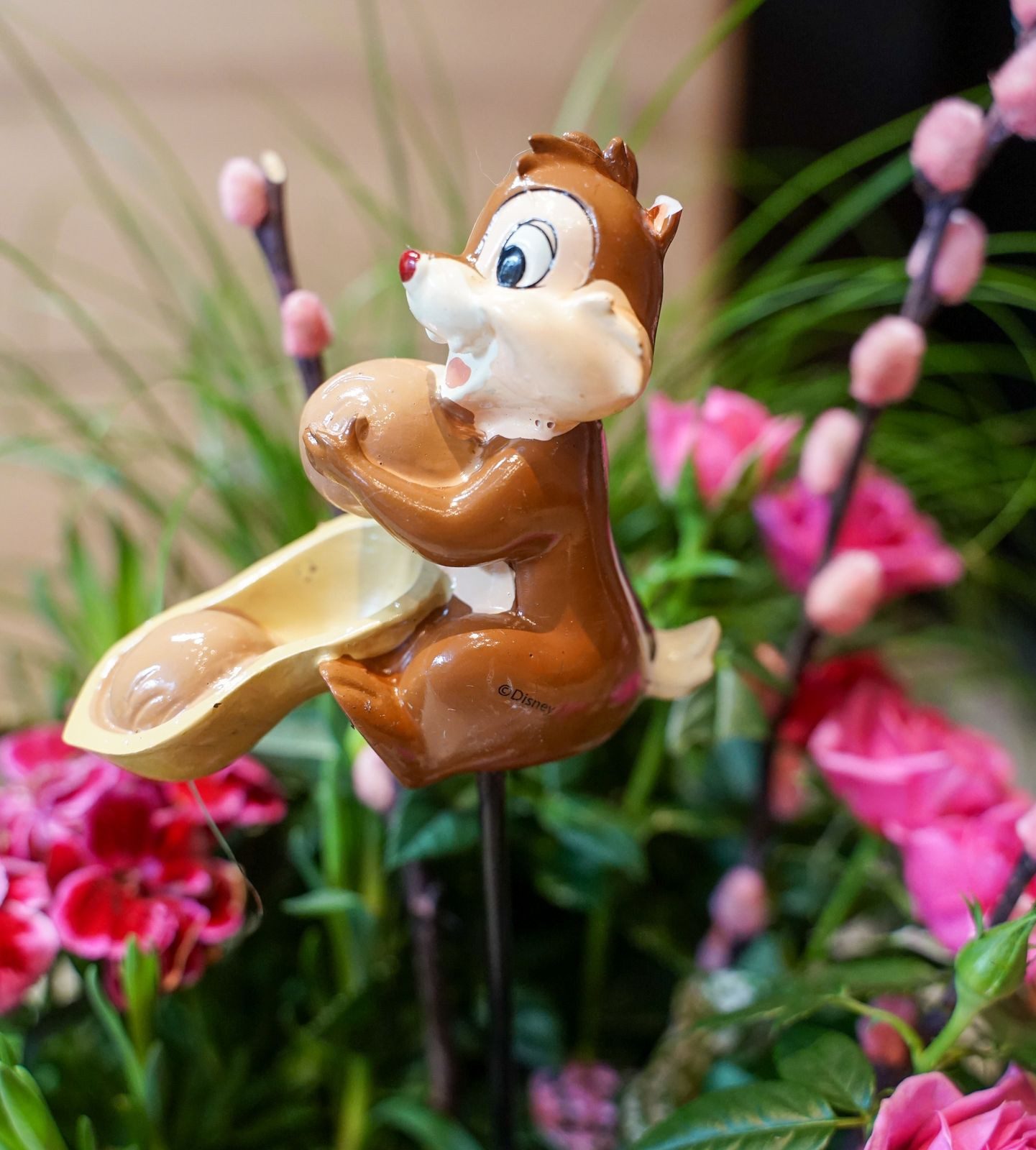 Disney Gartenstecker Chap n Chip In und Outdoor Gartendeko Blumenstecker 35x9x4 cm