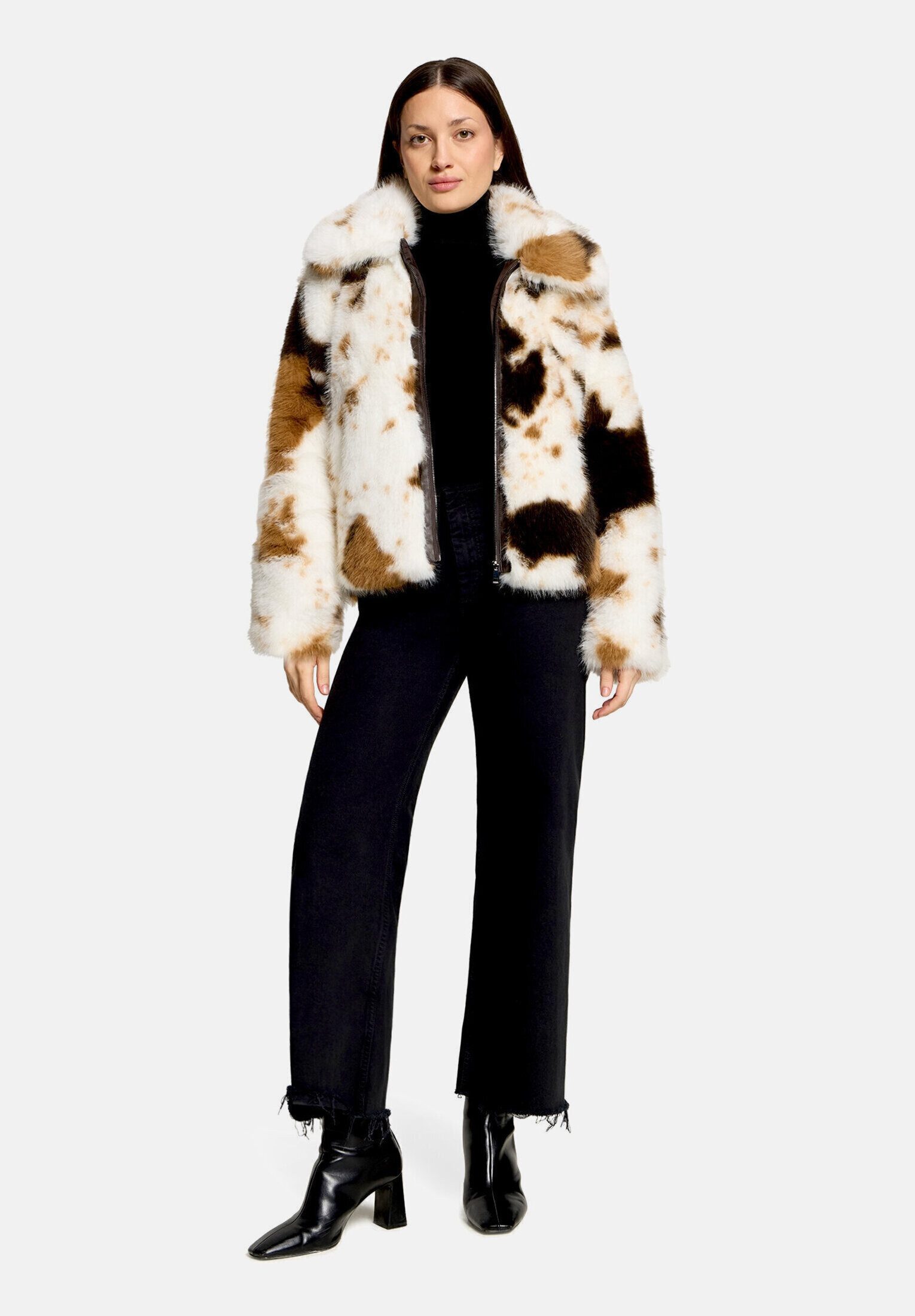 Amber & June Plüschjacke Damen mit Taschen