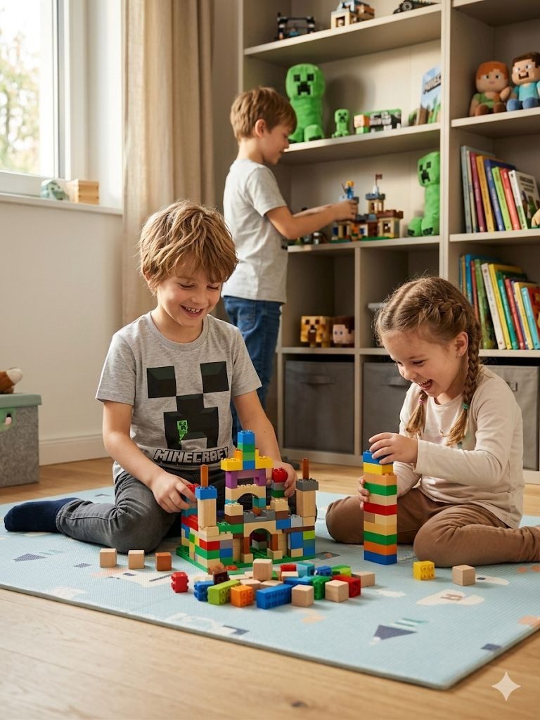 Minecraft Print-Shirt Minecraft T-Shirt Kinder Grau – Jungen & Mädchen Shirt 4 6 8 Jahre Minecraft Kinder T-Shirt Bekleidung – Bild 4 von 4