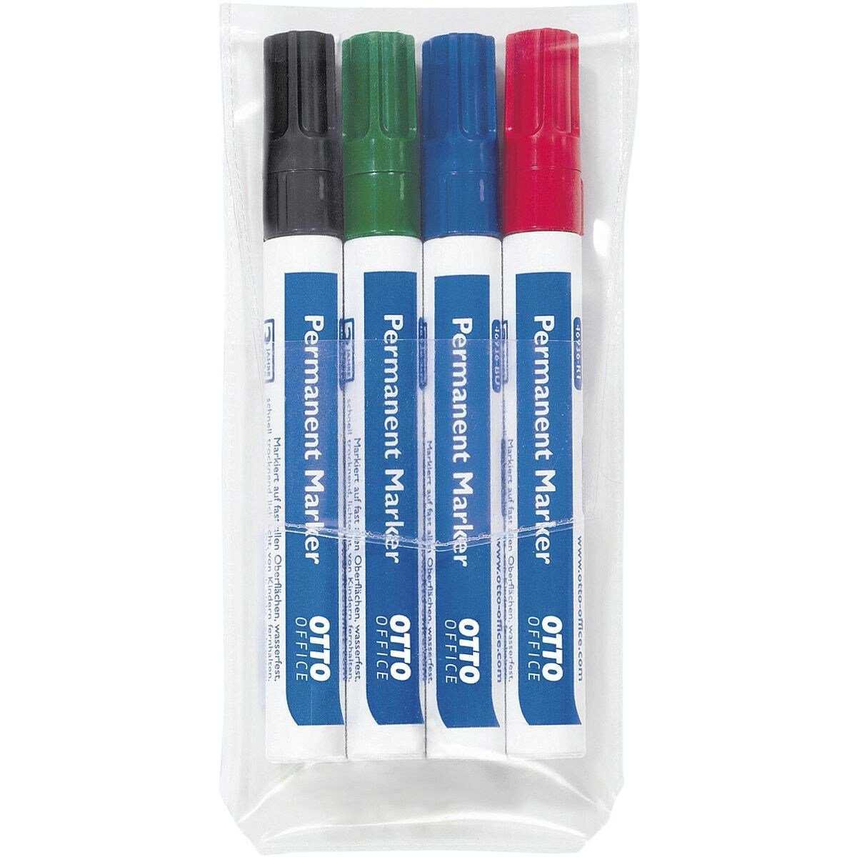 Otto Office Permanentmarker, (4-tlg), lichtbeständig und wasserfest