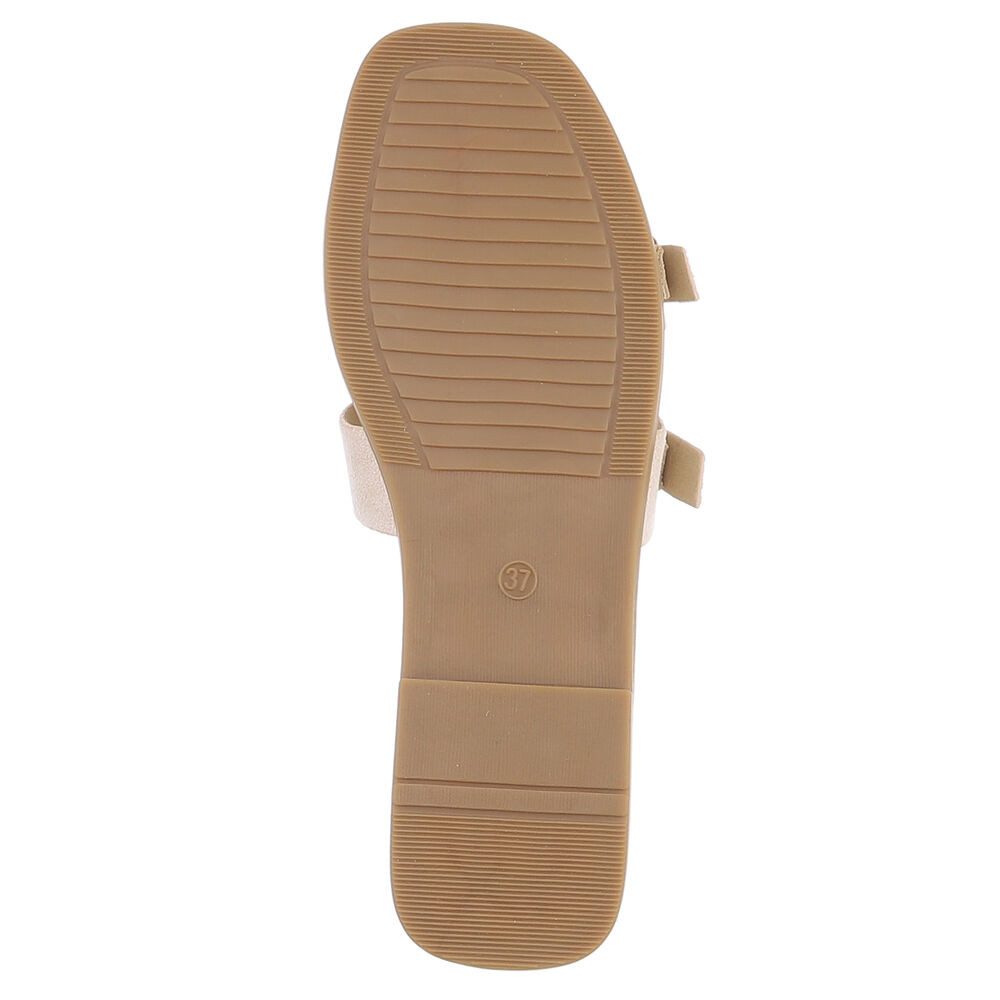 Ital-Design Elegante Slippers mit Schnallen für Damen – Sommerkomfort Pantolette (89542653) Blockabsatz Pantoletten in Altrosa
