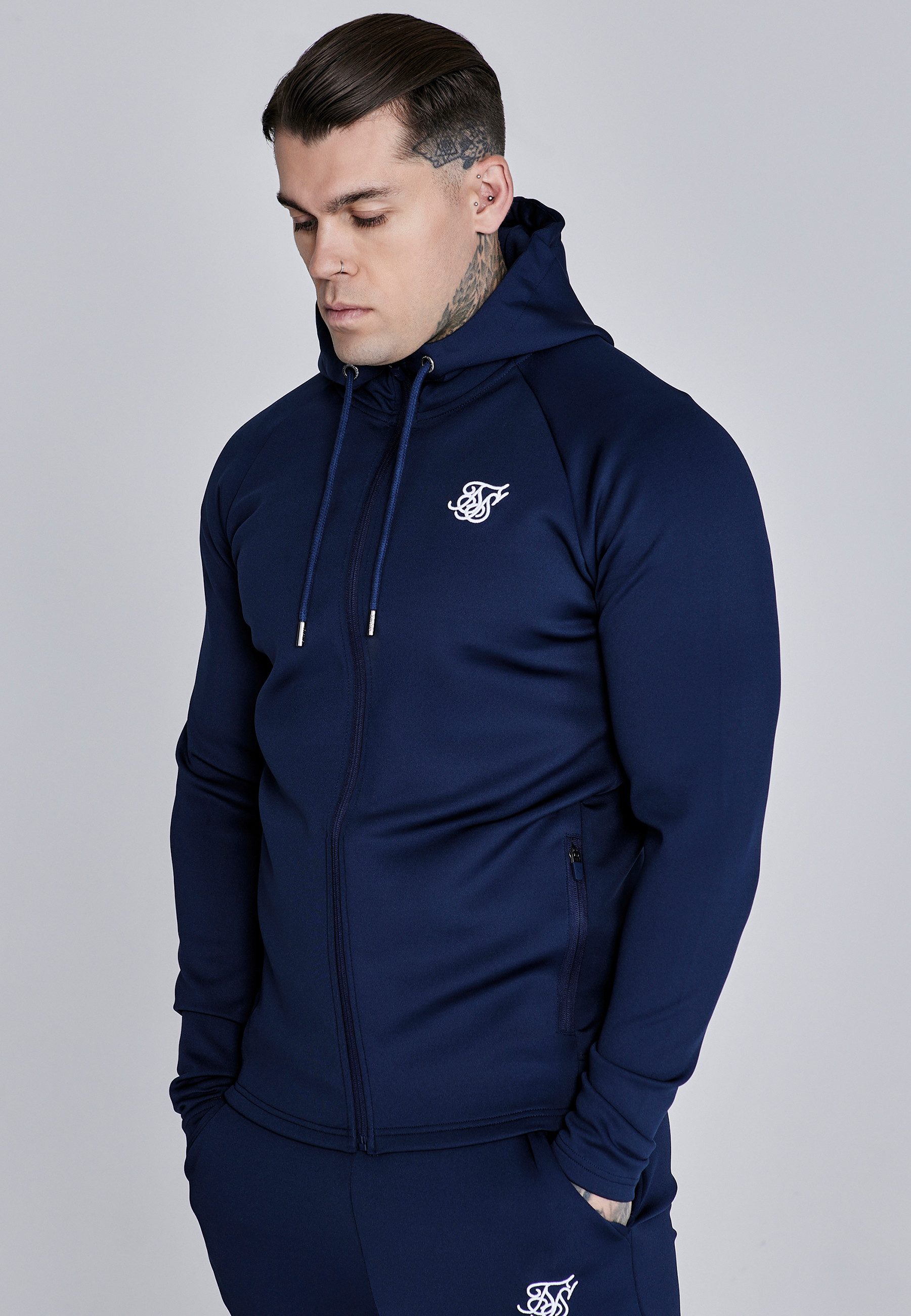 Siksilk Hoodie SikSilk Herren Essentials Poly Full Zip Hoodie