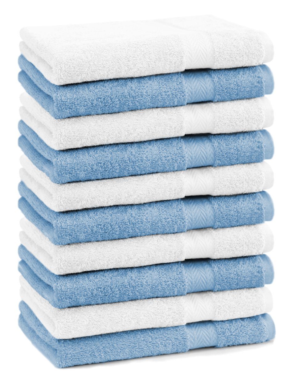 hellblau 10 weiß Stück Baumwolle 100% Betz Premium Seiftücher Seiftuch und