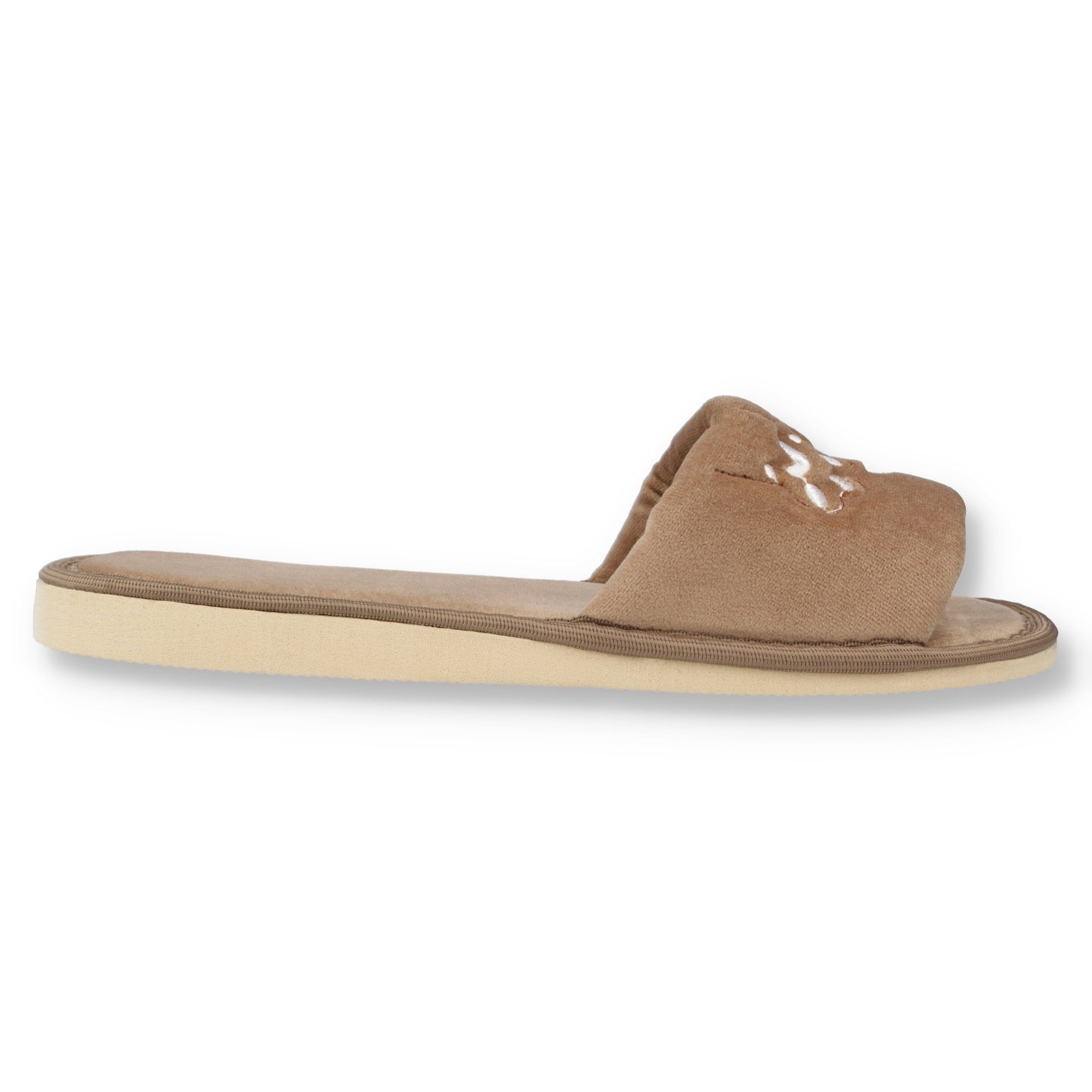 filsko Masku Damen Pantolette mit Katzen & Welcome Home Stickerei, offene Samt-Hausschuhe