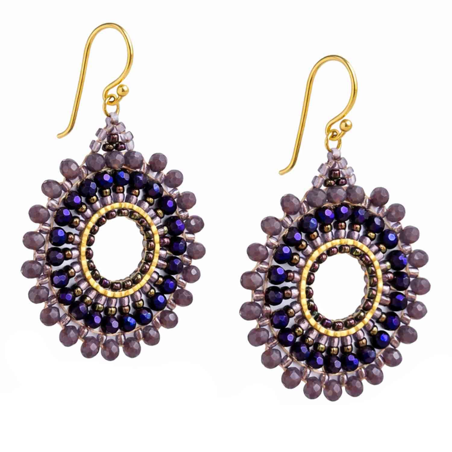 Paar Ohrhänger Ohrhänger Leyla 30 mm Edelstahl mit Glasperlen in vielen Farben