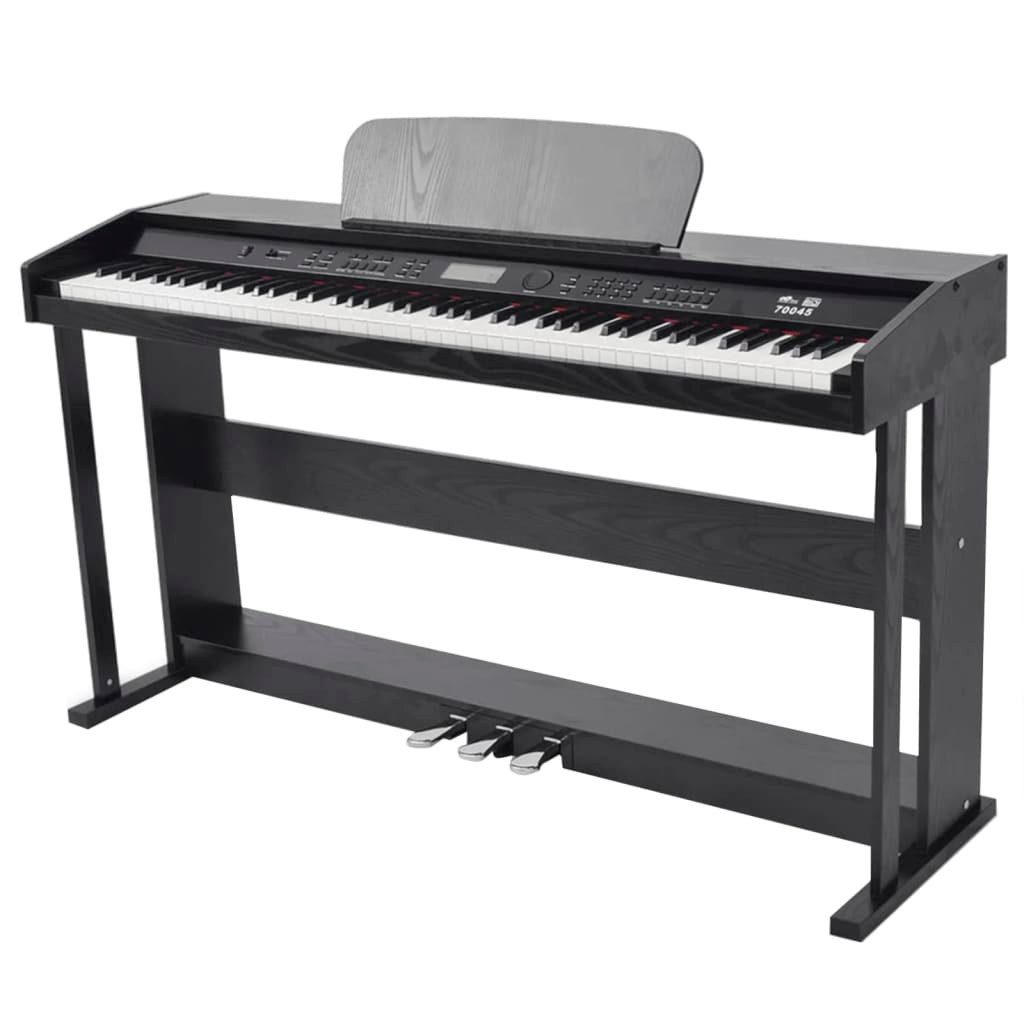 Klavier Digitalpiano mit 88 Tasten und Pedalen Schwarz Melaminplatte