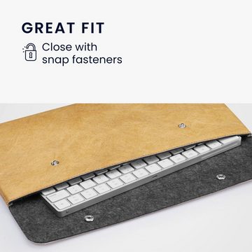 kwmobile Schutz-Set kwmobile Tastatur Tasche für Logitech K480, Keyboard Case Sleeve in Papier Optik - Hülle in Braun