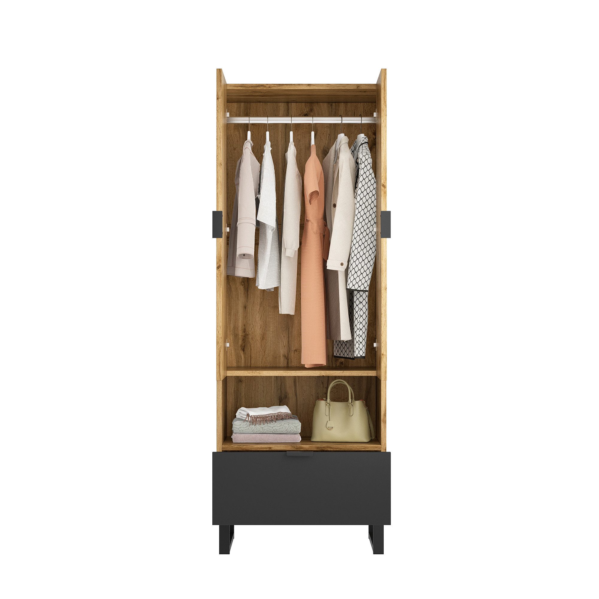 OKWISH Highboard Garderobenschrank (Hochschrank, Kommode, 1 St., 2 Türen, 1 günstig online kaufen