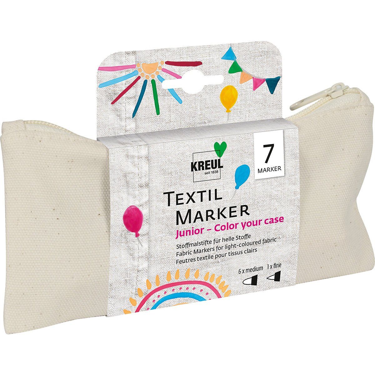 Kreul Textilmarker »Textil Marker Junior Set Color your case«