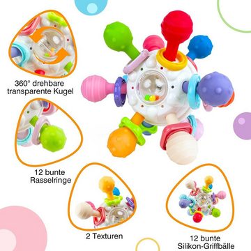 SOTOR Lernspielzeug Beißspielzeug Baby ab 3 Monaten,Sensorik Rassel Babyspielzeug (1-St), Es erzeugt ein Rasselgeräusch, wenn es verdreht oder geschüttelt wird