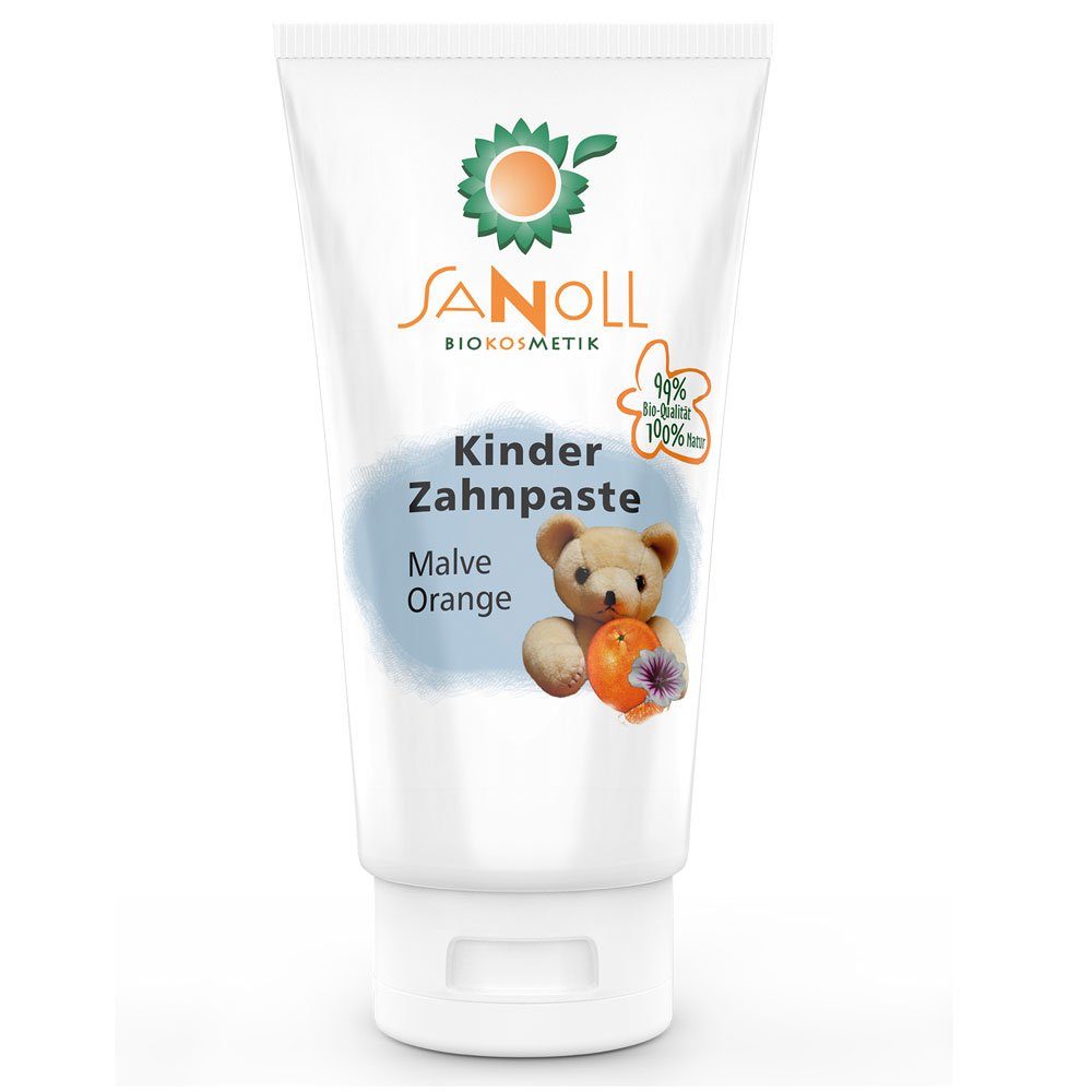 Sanoll Zahnpasta Kinder Zahnpaste Malve-Orange, Orange, 75 ml