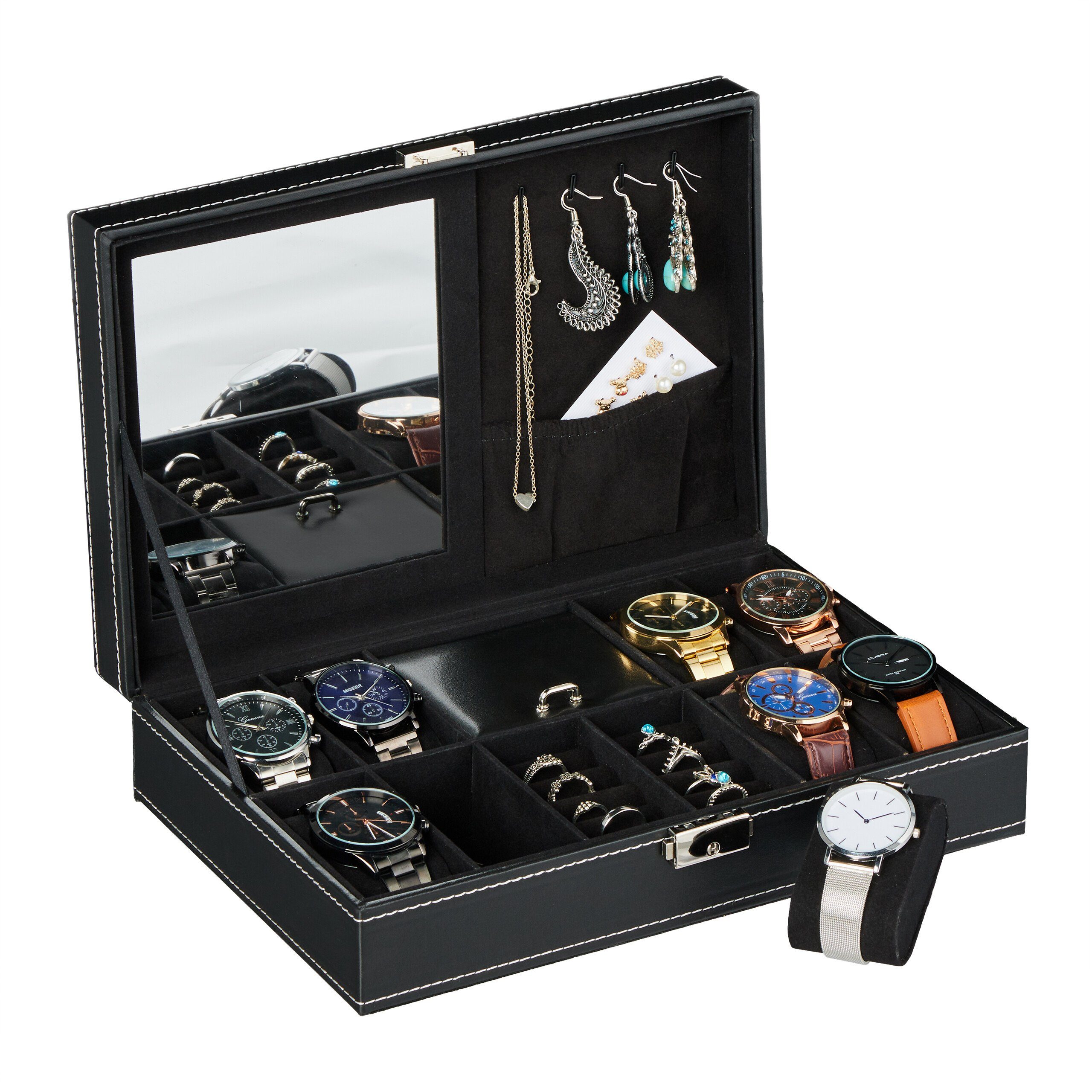 Uhrenbox Schwarze Uhrenbox für 8 Uhren