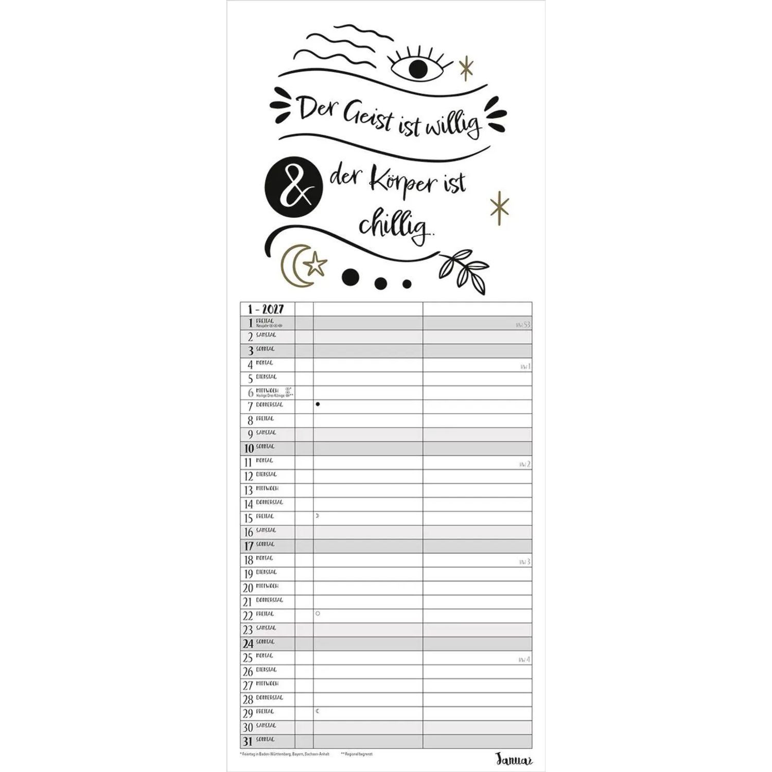 Korsch Verlag Wandkalender My Timer Visual Words 2027