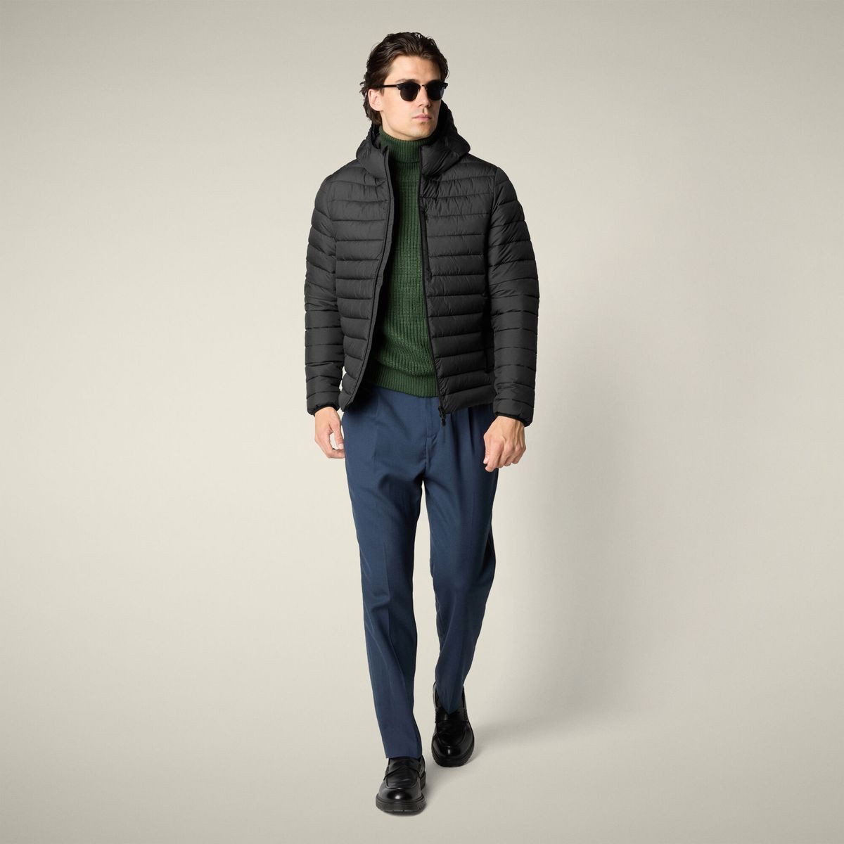 SAVE THE DUCK Steppjacke Juncus Vielseitige, wasserabweisende Herrenjacke aus recyceltem Material mit