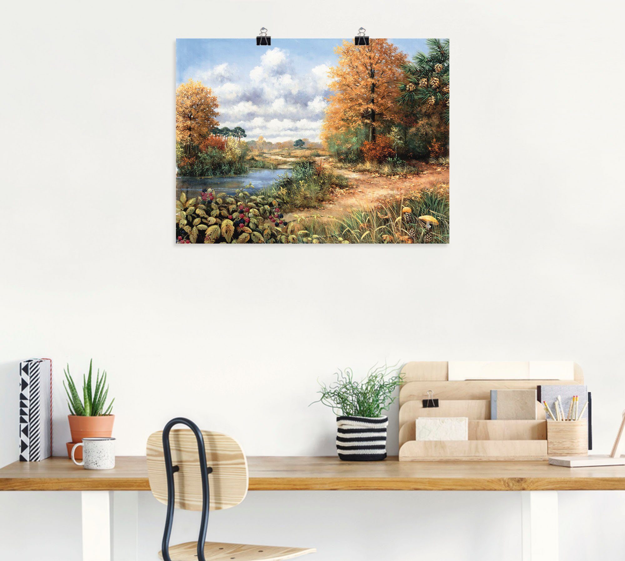 (1 Artland versch. als Vier oder Poster Leinwandbild, in Jahreszeiten Wandaufkleber Wandbild St), Herbstzeit, Größen