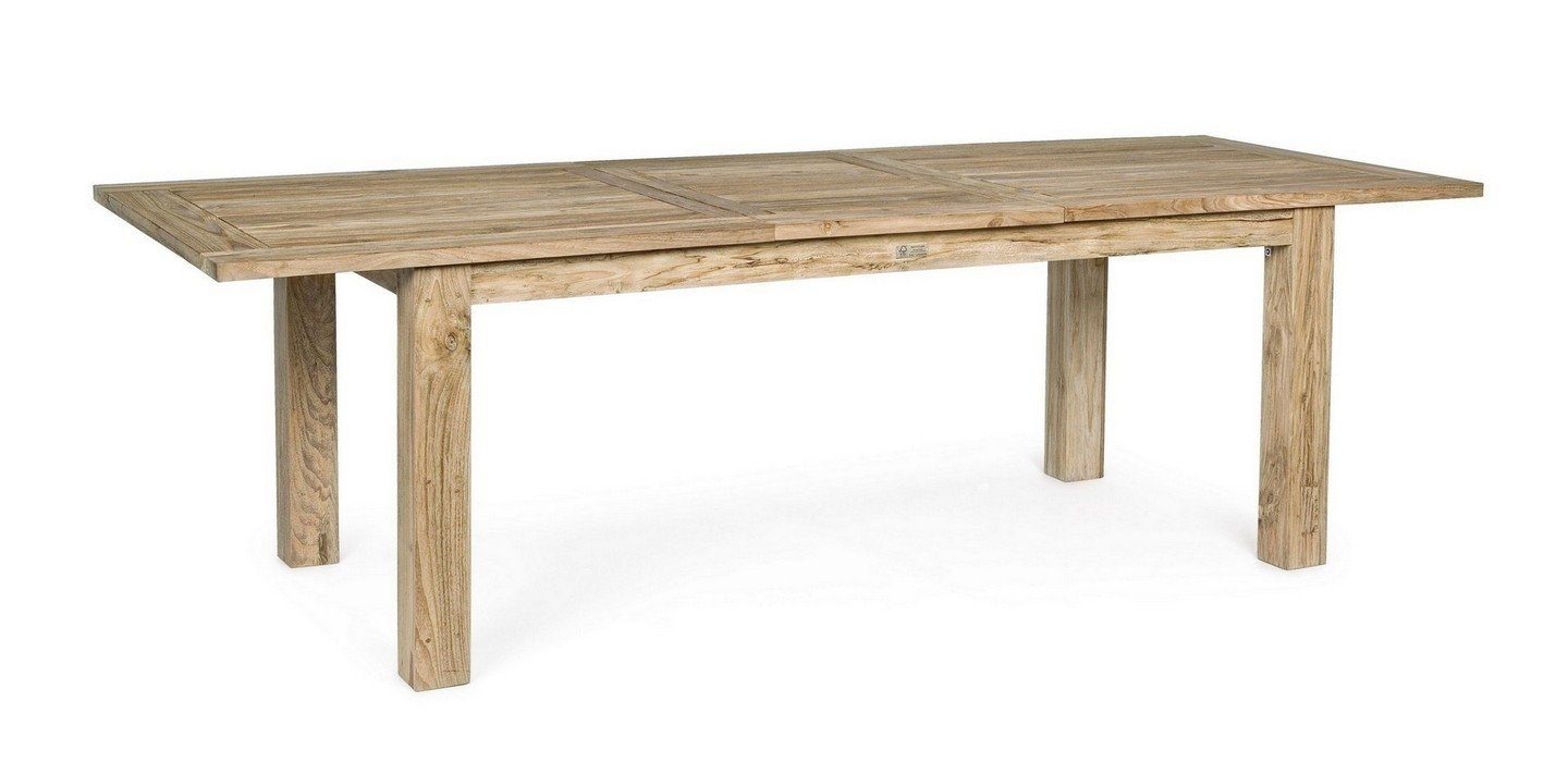 Natur24 Esstisch Montevideo 200-260x100x78cm Tisch Esstisch Teakholz