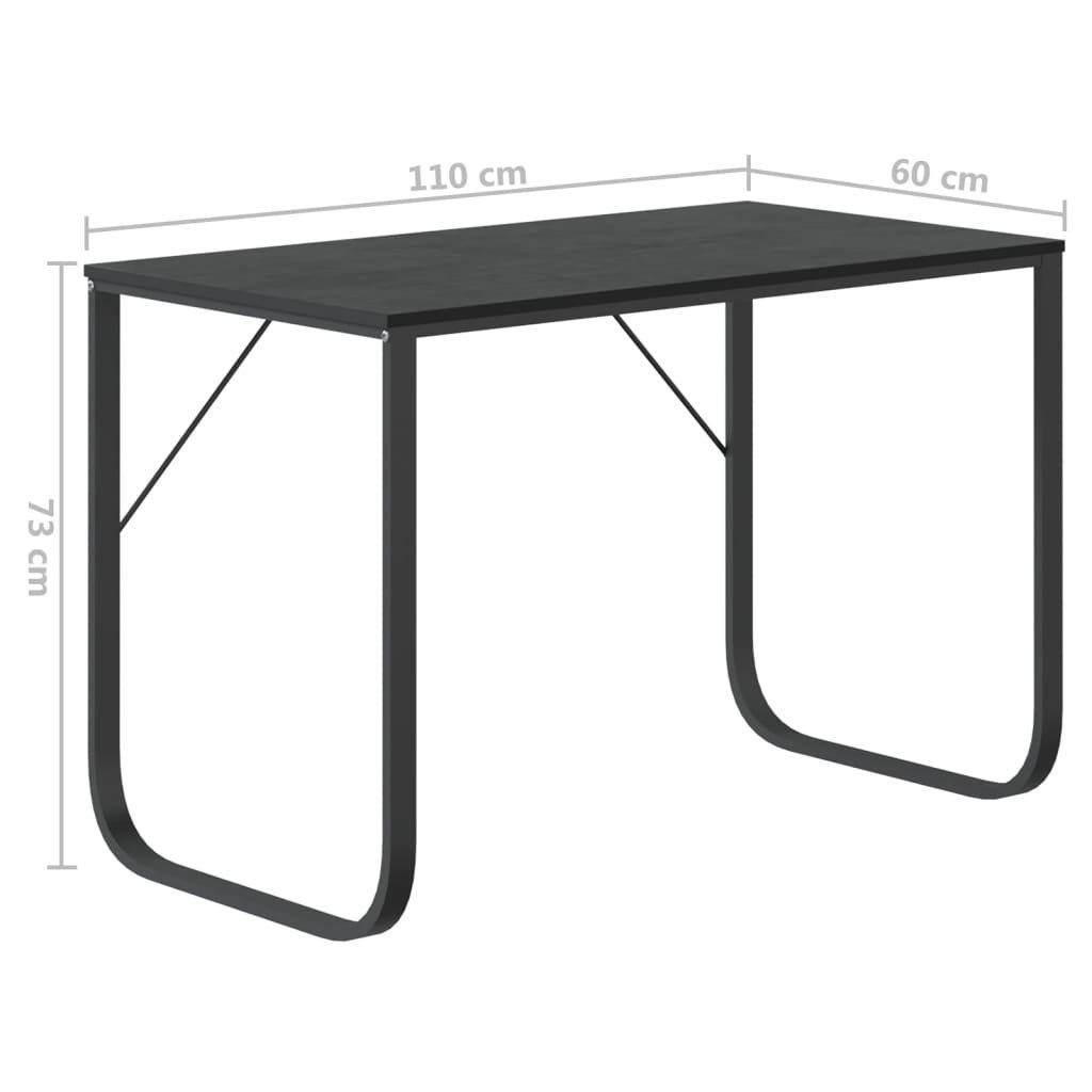 cm Schreibtisch Schwarz Schwarz Holzwerkstoff vidaXL 110x60x73 | Computertisch Schwarz