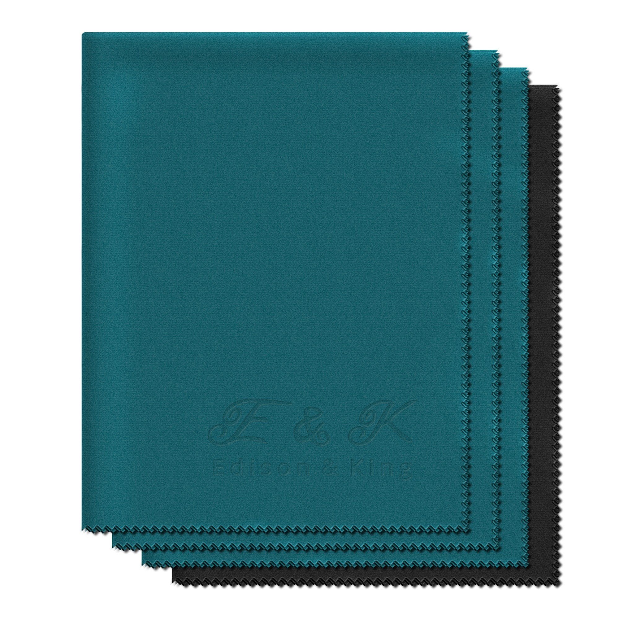 Edison & King 4x XXL Brillenputztücher Mikrofasertuch (Microfaser, 30x40 cm, 4er Pack, extra weiche Mikrofasertücher)