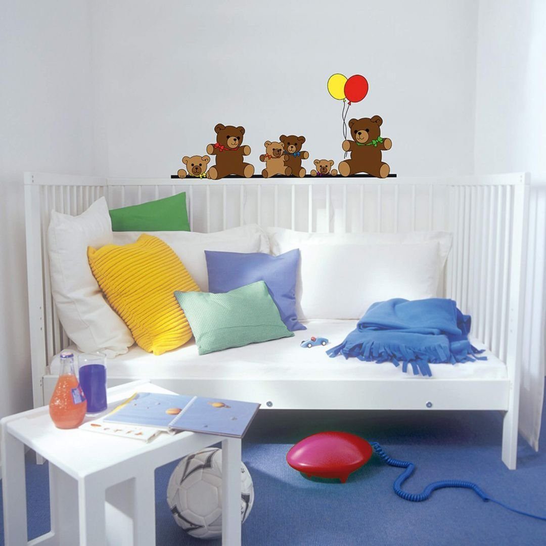 K&L Wall Art Wandtattoo Wandsticker Teddy Bären Familie Baby Kinderzimmer Wandtattoo, Wohnzimmer Wandbild modern