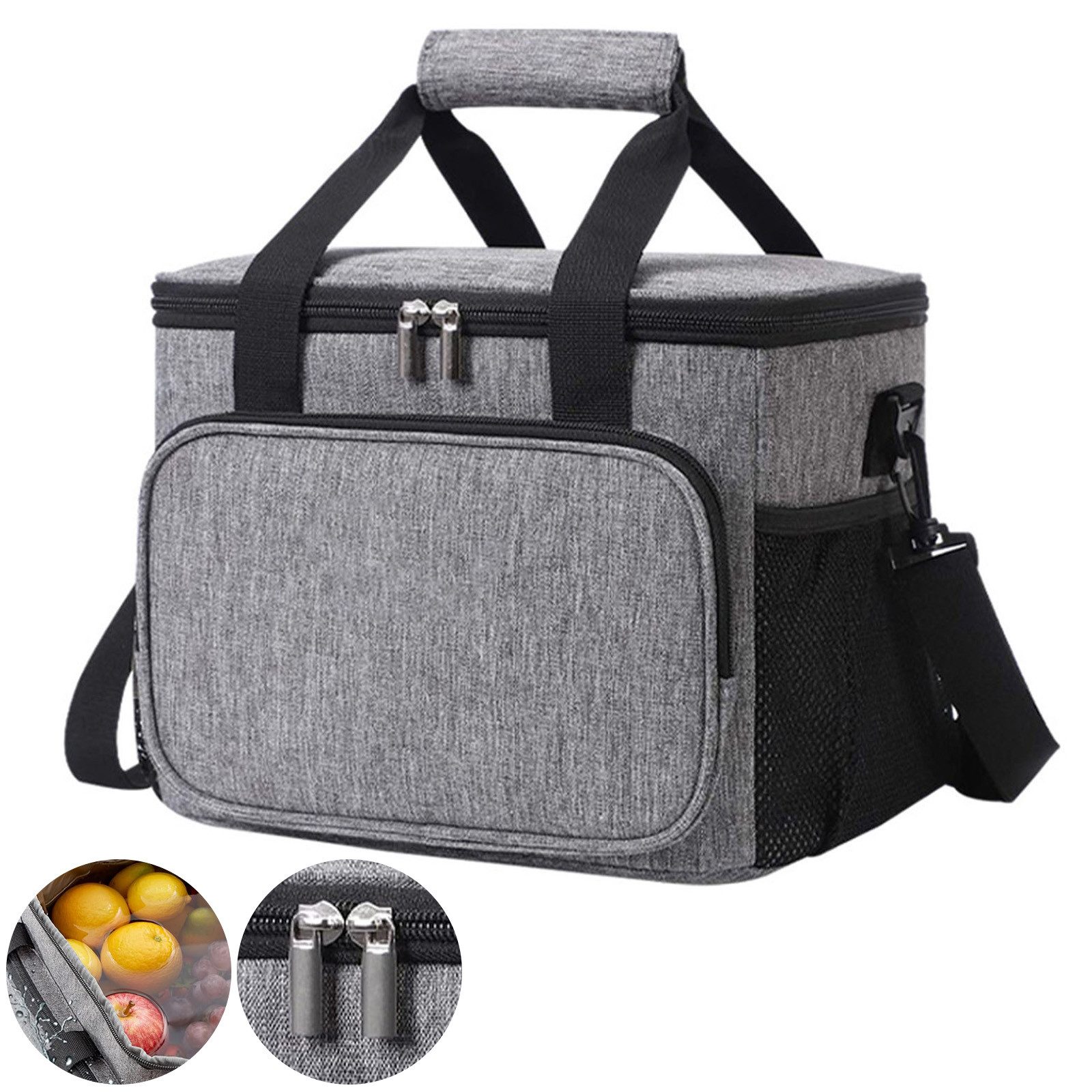 MODFU Kühltasche Isolierte Lunchbag auslaufsicher Thermotasche, 15 l, mit Schultergurt und Griffen, für Getränke Snacks Mahlzeiten usw.