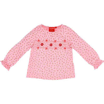 BONDI Langarmshirt "Blümchen" mit Herz 86554 - Rosa Rot, Baby Mädchen Kindermode