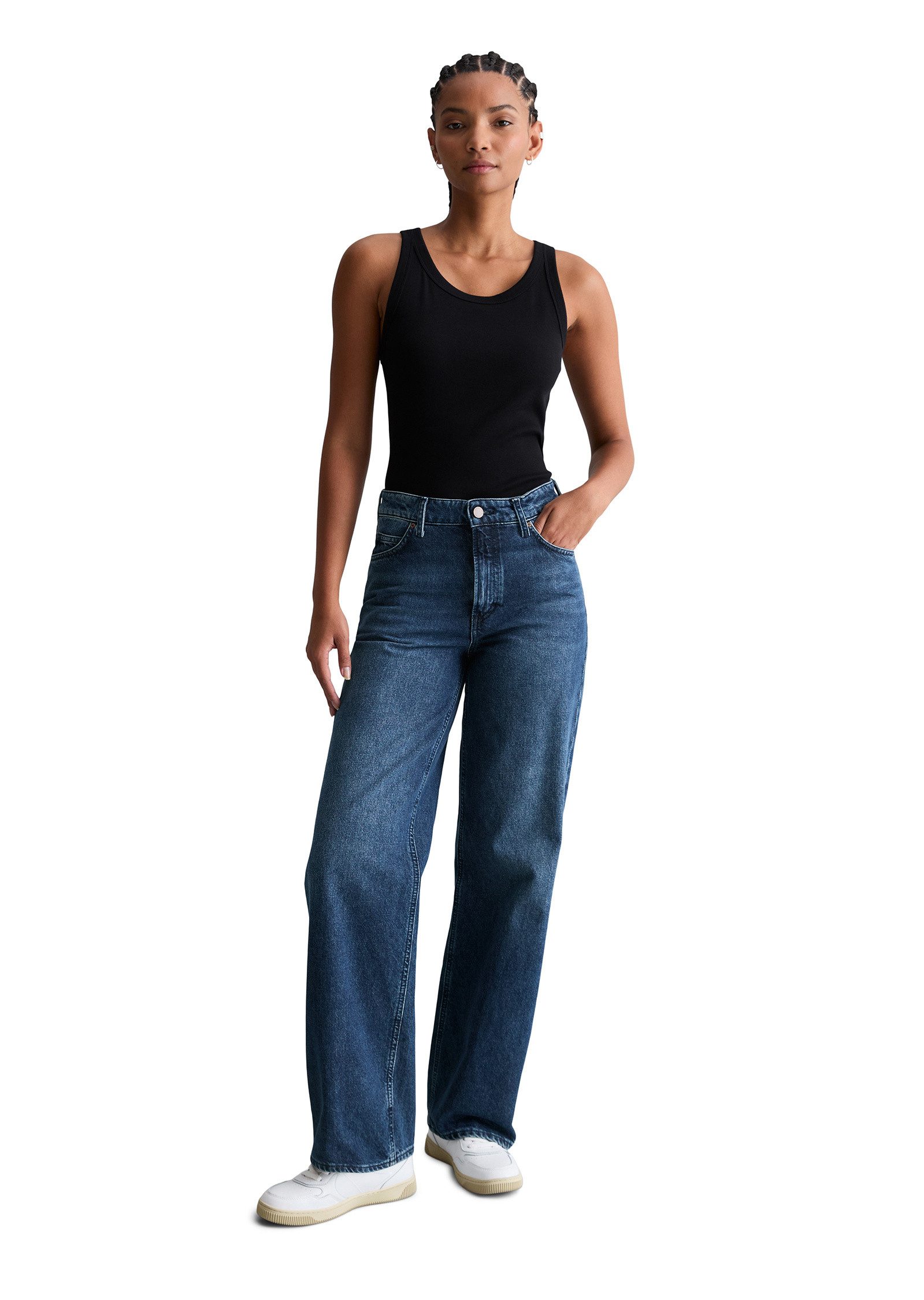 Marc O'Polo DENIM Weite Jeans aus Baumwolle ohne Stretch