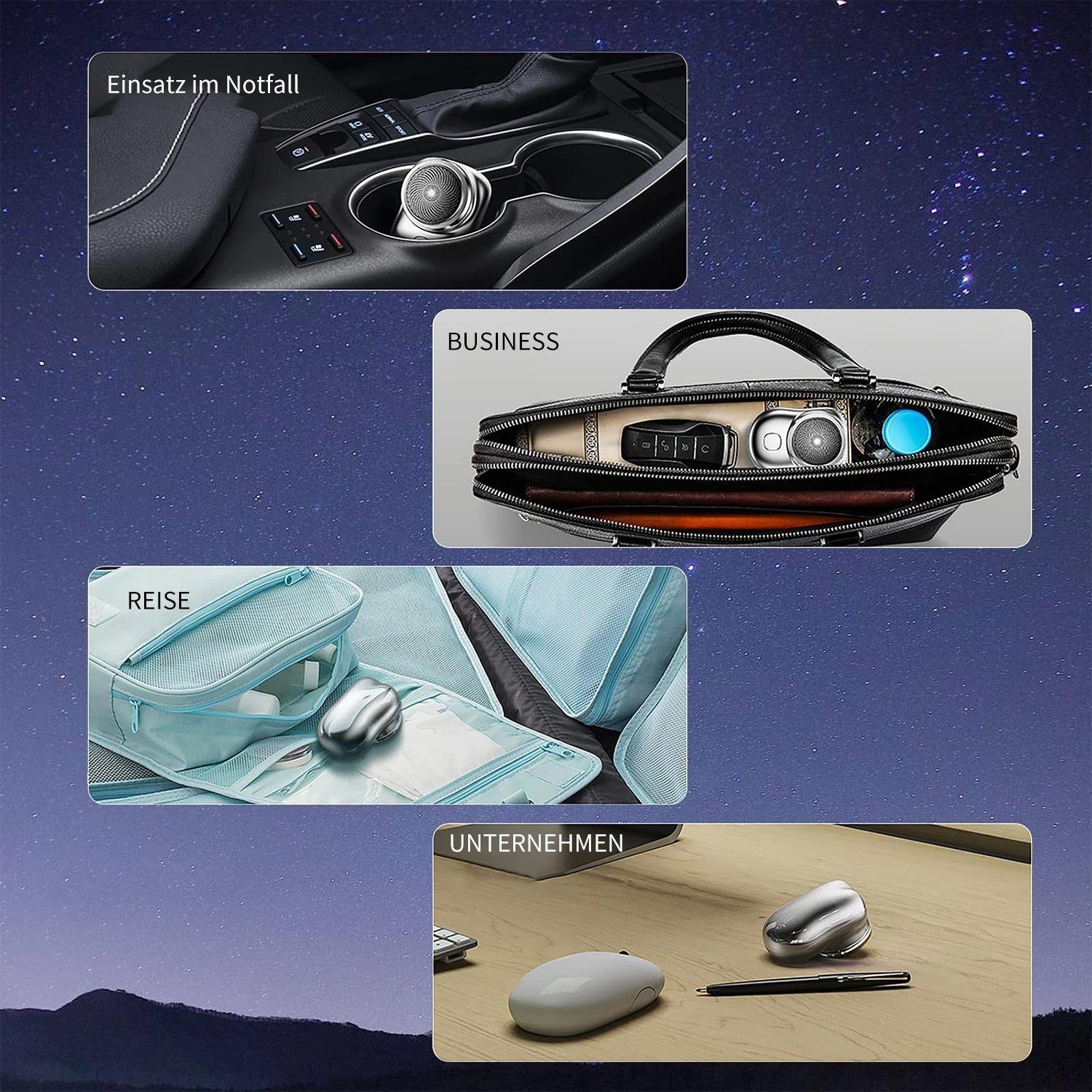 Auto, Reisen für MAGICSHE USB-Mini-Rasierer, Grau Elektrorasierer tragbar,
