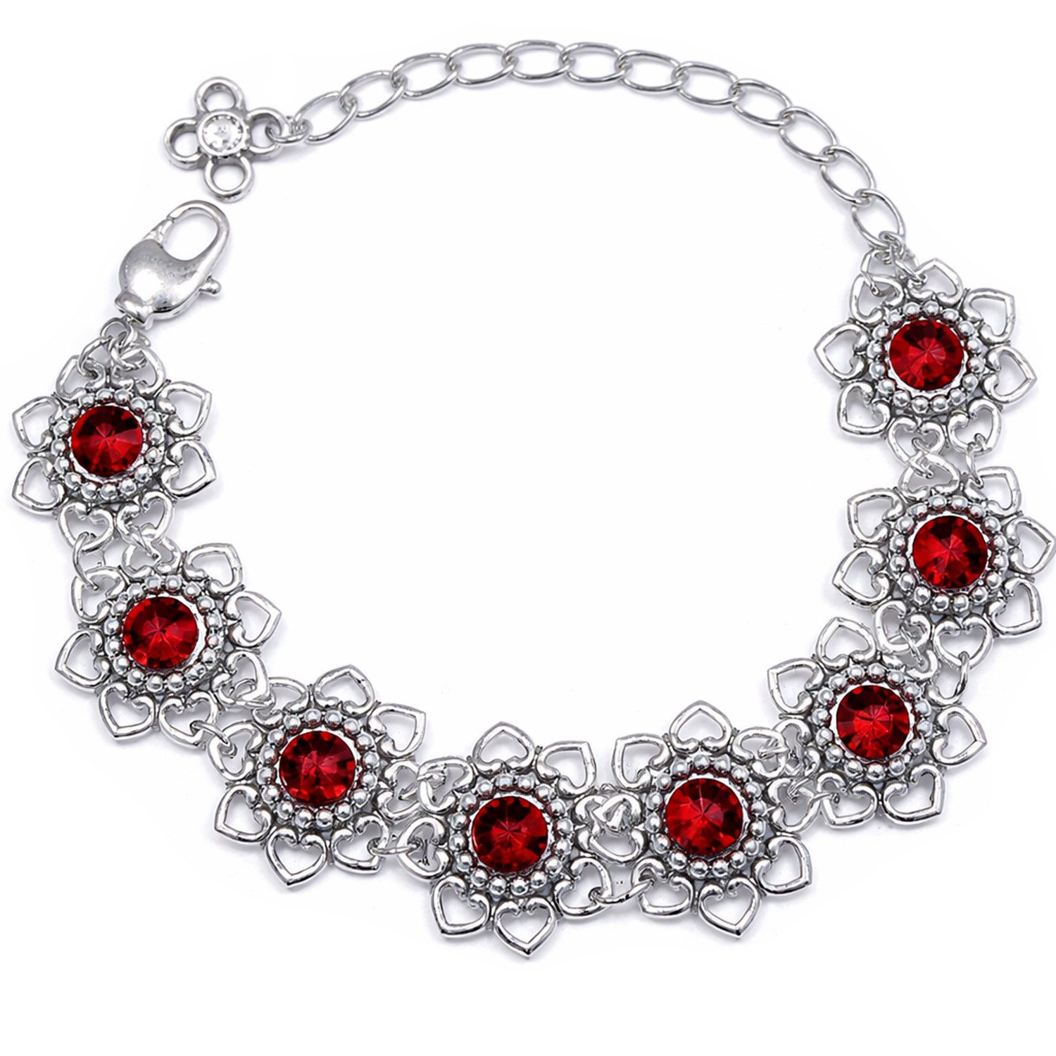 LUISIA® Armband "Leandra" mit Herzblüten und Premium Kristallen (inkl. Schmuckbox)